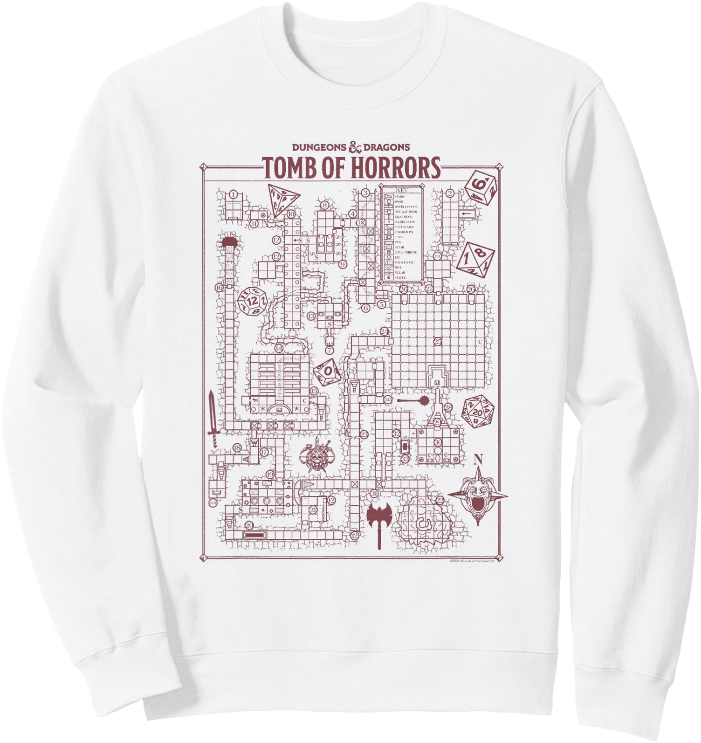 Dungeons & Dragons Tomb Of Horrors Map Sweatshirt - Sweatshirt | White