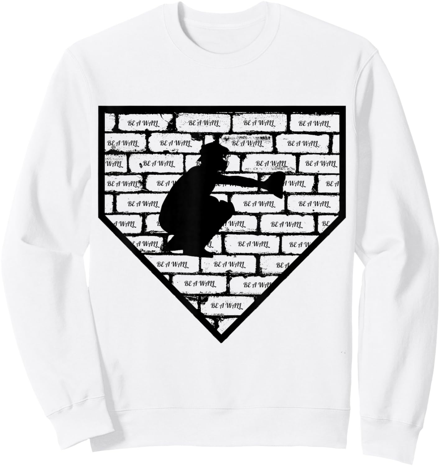 Be A Wall Baseball Catcher Sweatshirt - Sweatshirt | White