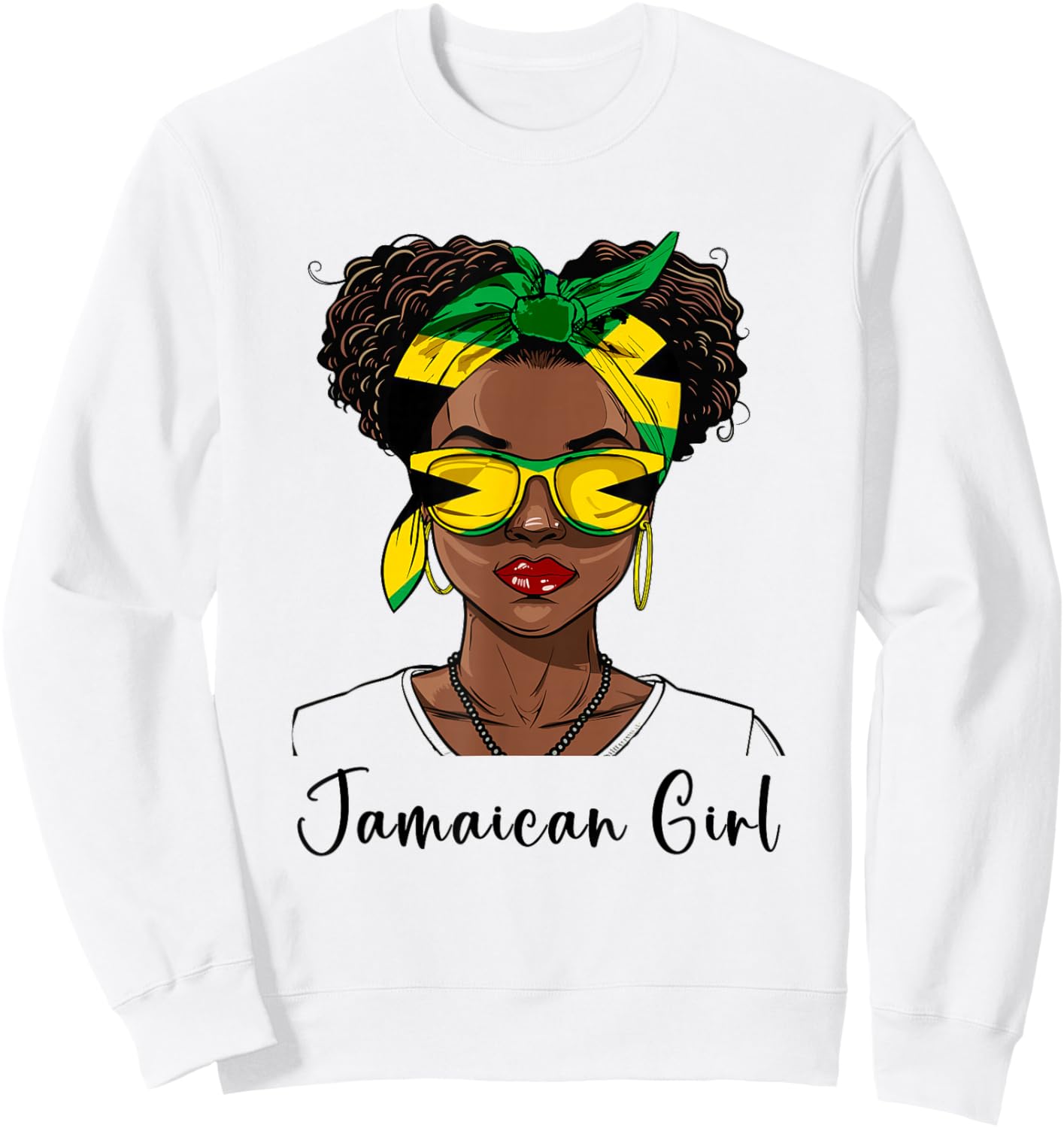 Jamaica Flag Outfit for Woman Girl Souvenirs Jamaican Sweatshirt - Sweatshirt | White