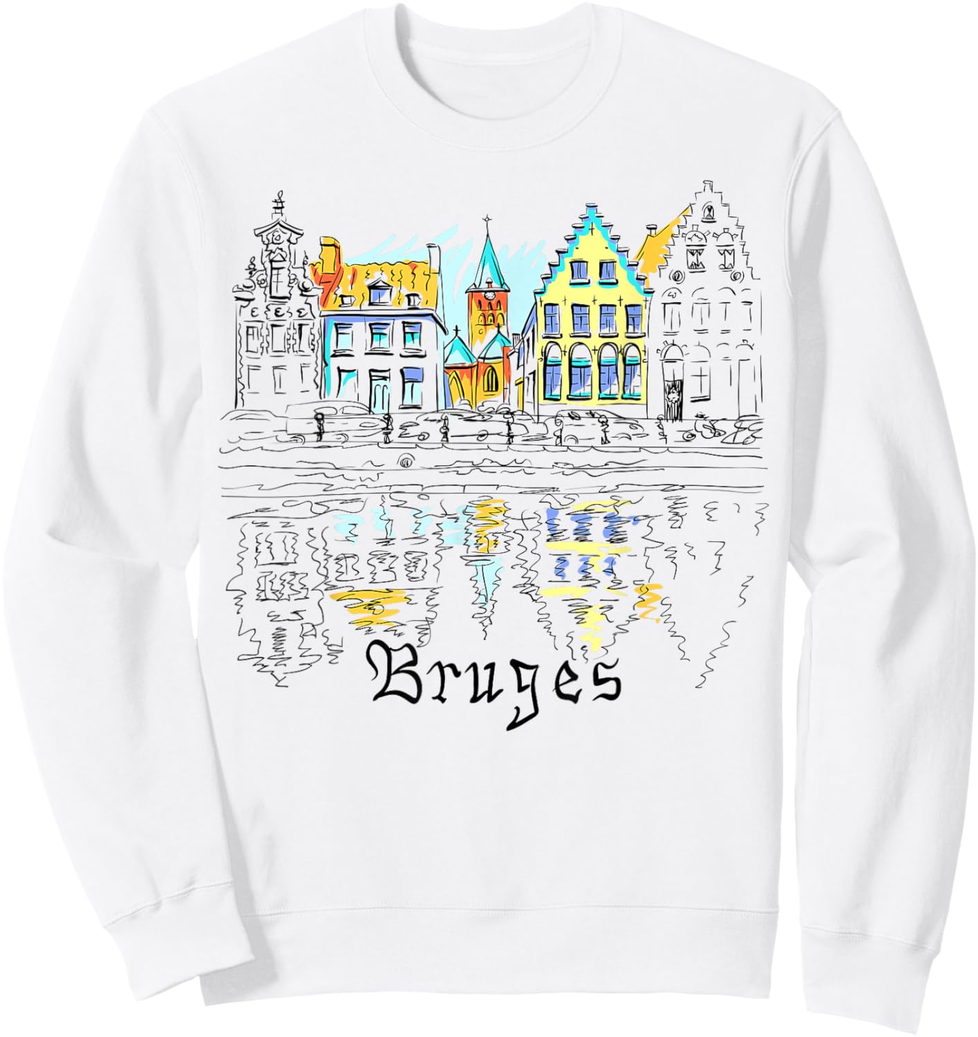 Travel Europe Belgium Bruges Family Vacation Souvenir Sweatshirt - Sweatshirt | White
