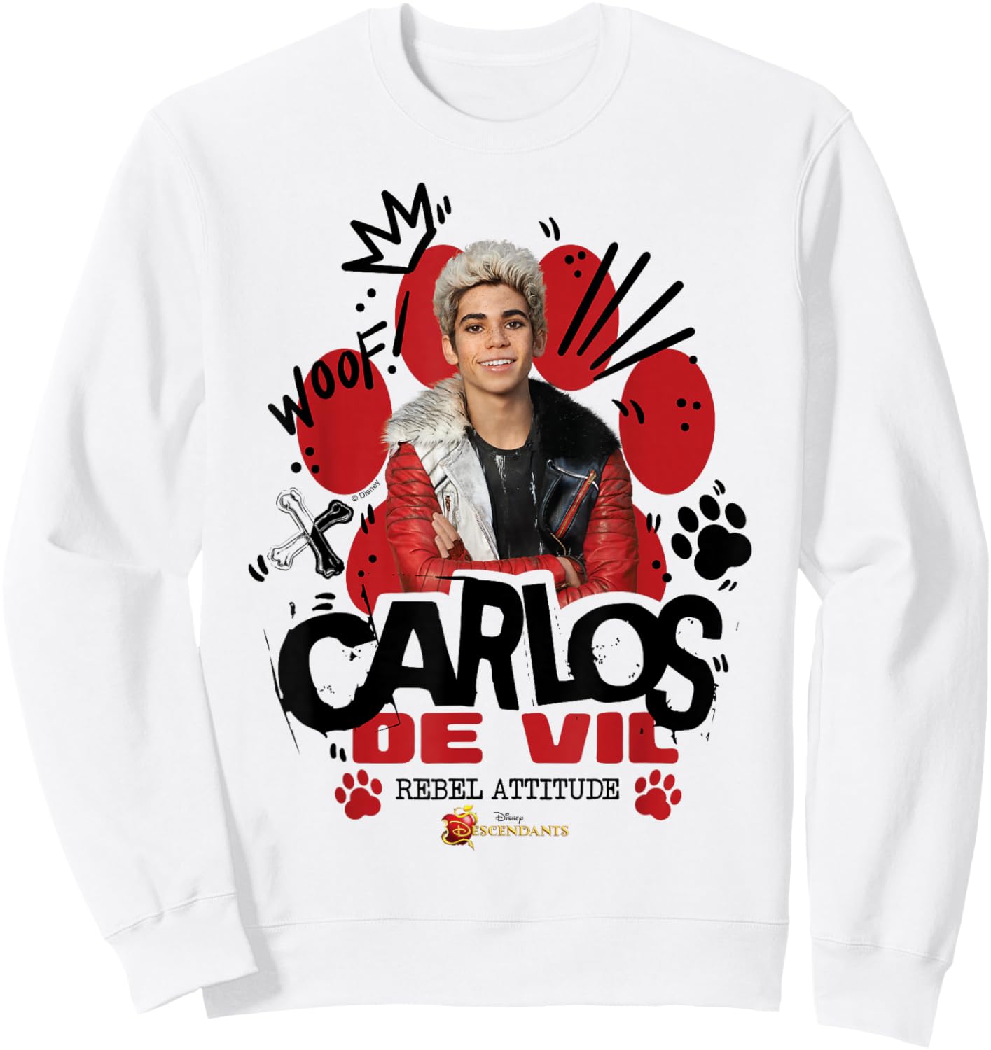 Descendants - Carlos De Vil Rebel Attitude Sweatshirt - Sweatshirt | White