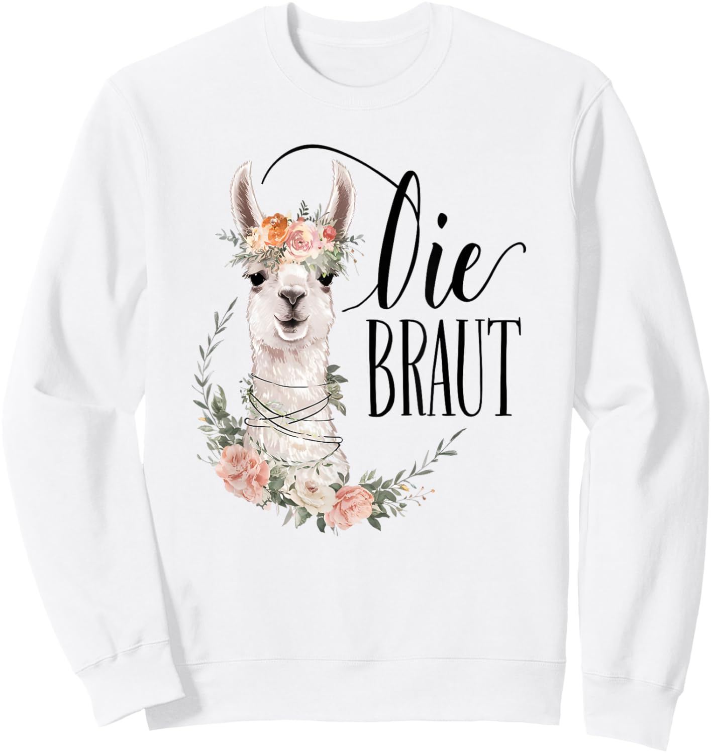 Braut Bride to be Lama Alpaka Alpaca Verlobung Braut JGA Sweatshirt - Sweatshirt | White