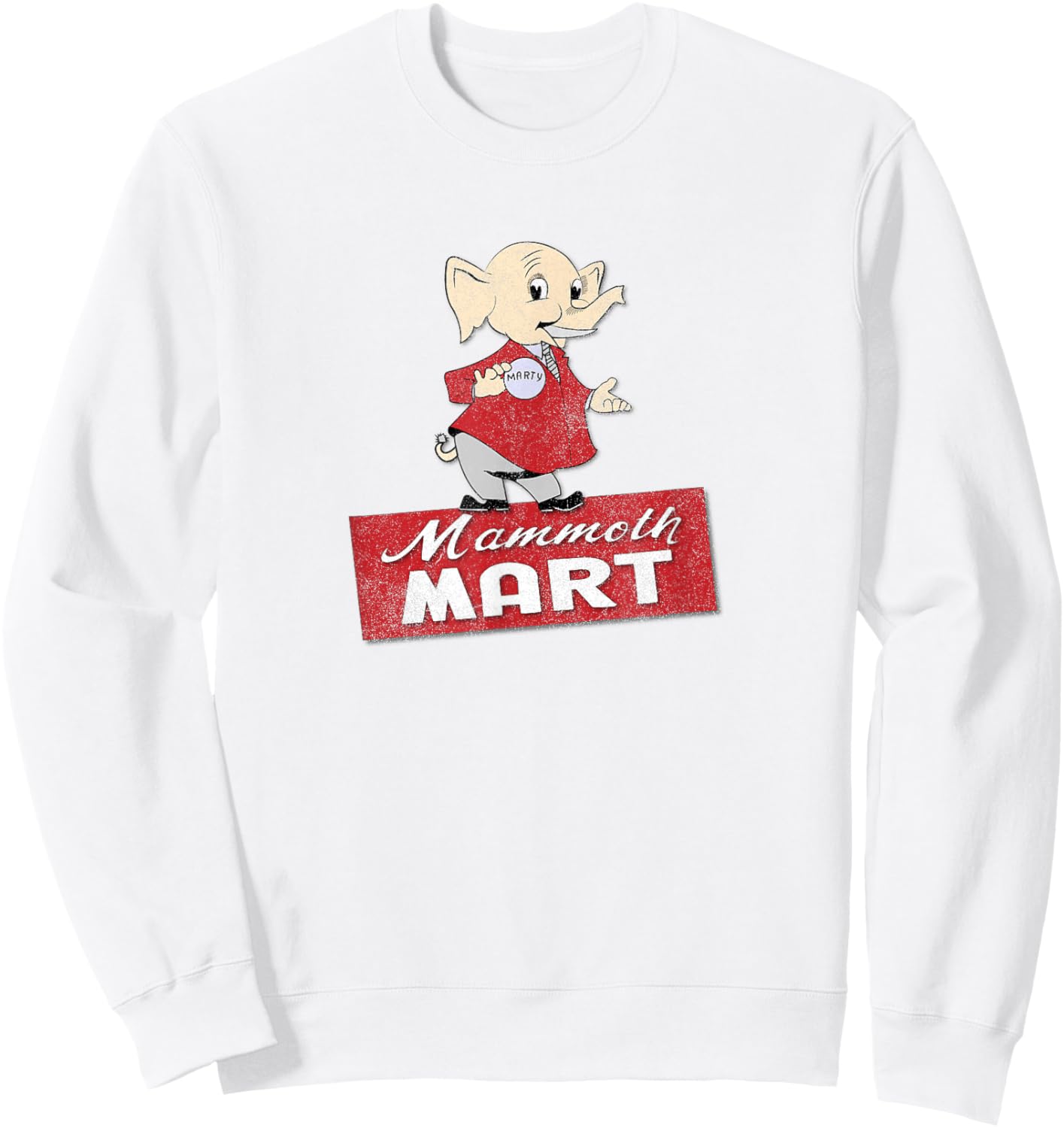 Mammoth Mart Funny Retro 70s Classic Shopping Store Sweatshirt - Sweatshirt | White
