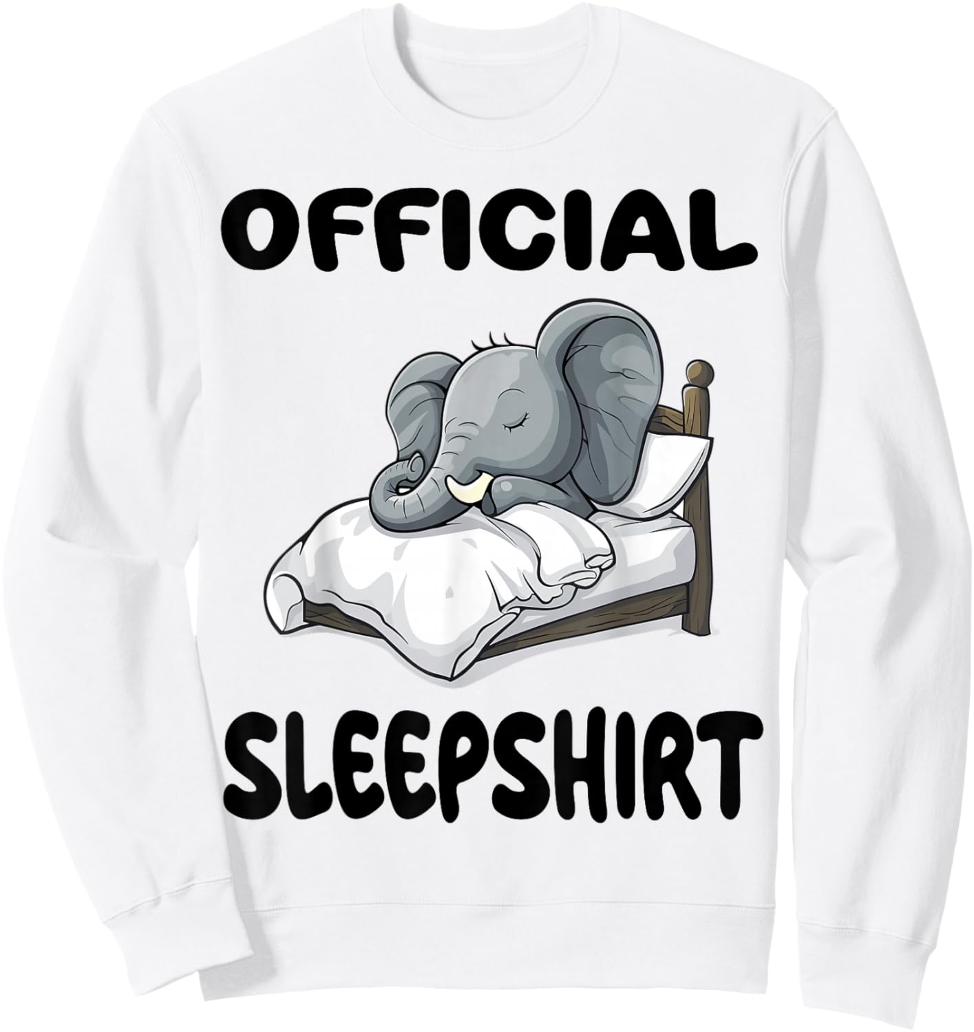 Elephant Animal Official Sleepshirt Pajamas Nightgown Sweatshirt - Sweatshirt | White