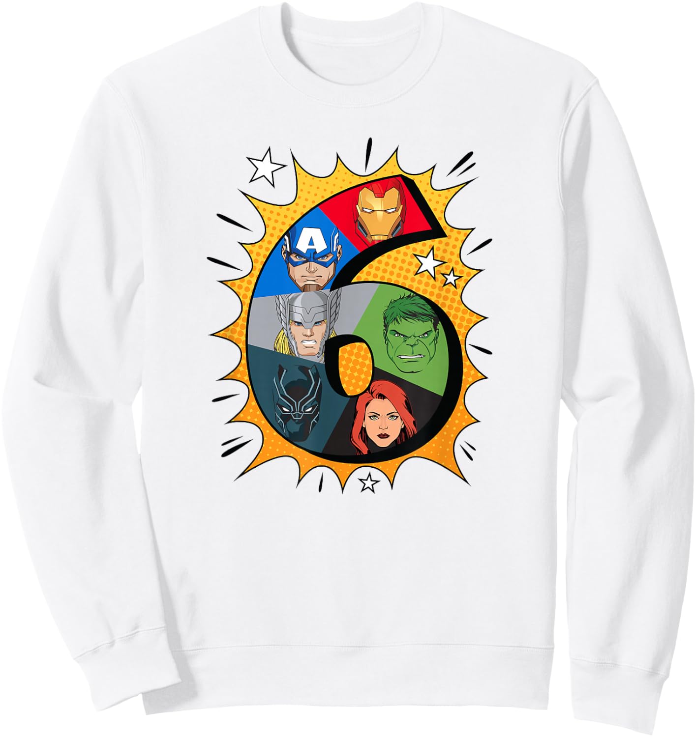 Marvel Avengers Comic Super Heroes 6th Birthday Sweatshirt - Sweatshirt | White