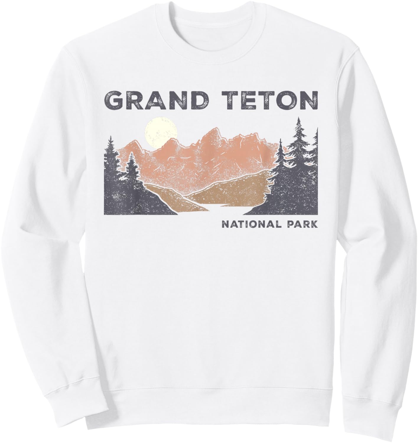 Retro Grand Teton National Park Wyoming Vintage Sweatshirt - Sweatshirt | White