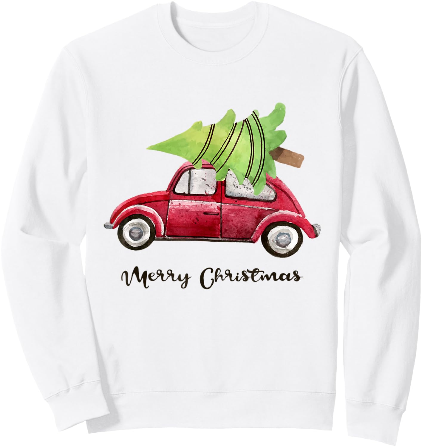 Red Truck Christmas Tree Pajamas Sweatshirt - Sweatshirt | White