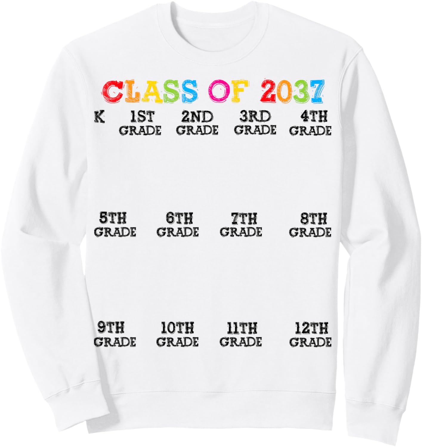 Class Of 2037 Handprint Shirt, Grow With Me Kindergarten Kid Sweatshirt - Sweatshirt | White