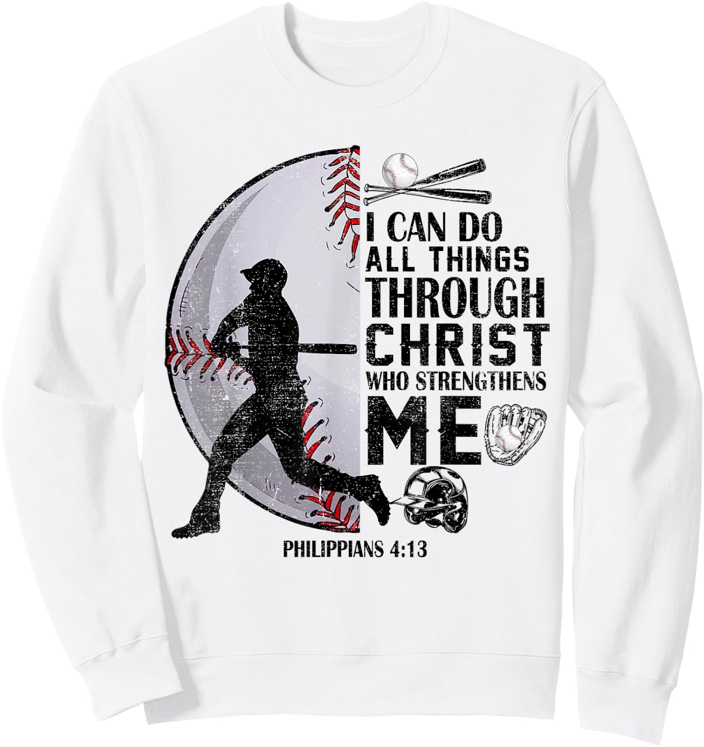 Baseball-Shirt Jesus Boys Kids Christian Bible Verse Sweatshirt - Sweatshirt | White