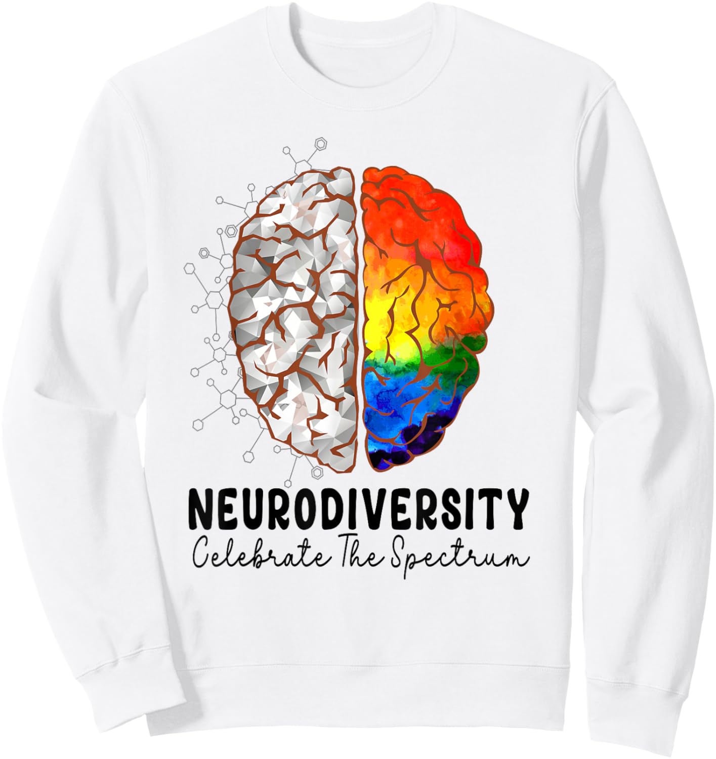 Neurodiversity celebrate the spectrum Brain Autism Awareness Sweatshirt - Sweatshirt | White