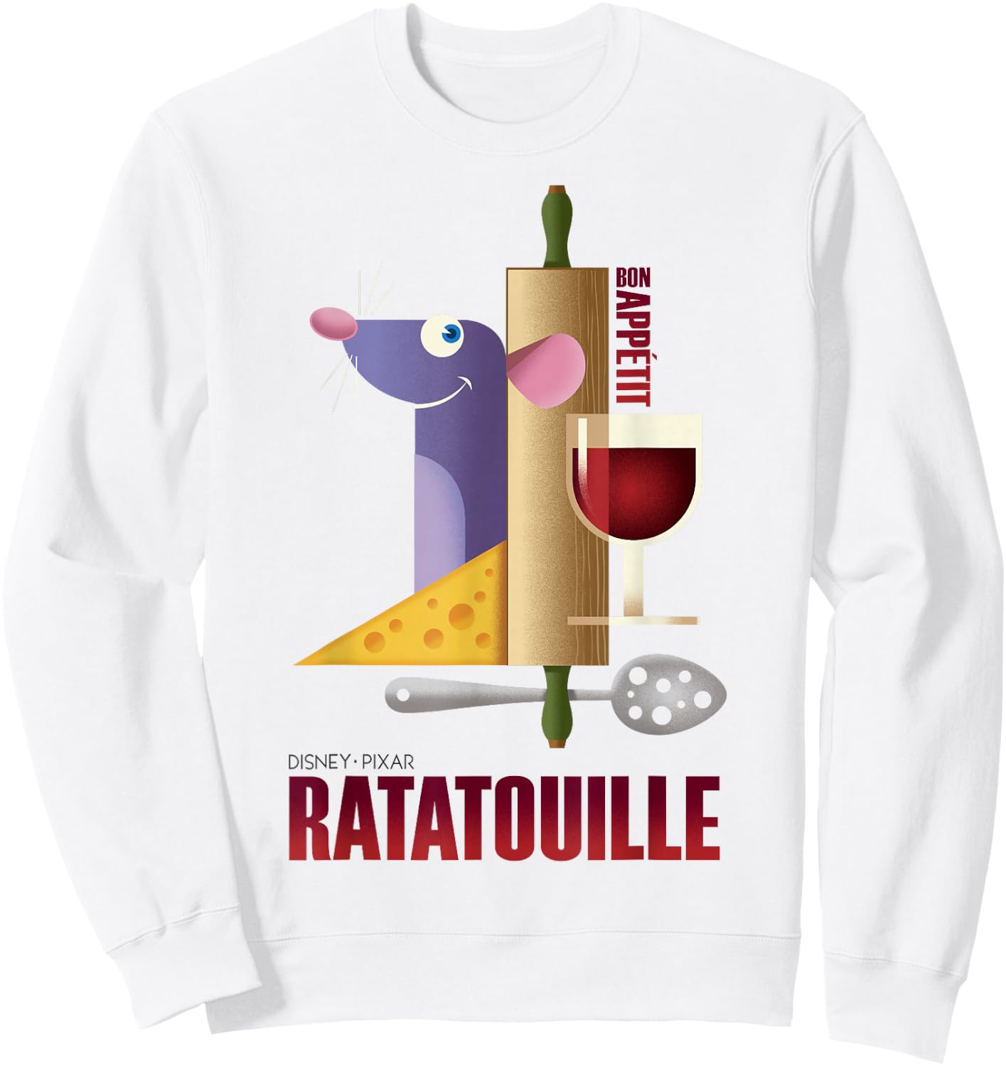 Disney Pixar Ratatouille Bon Appetit Poster Sweatshirt - Sweatshirt | White