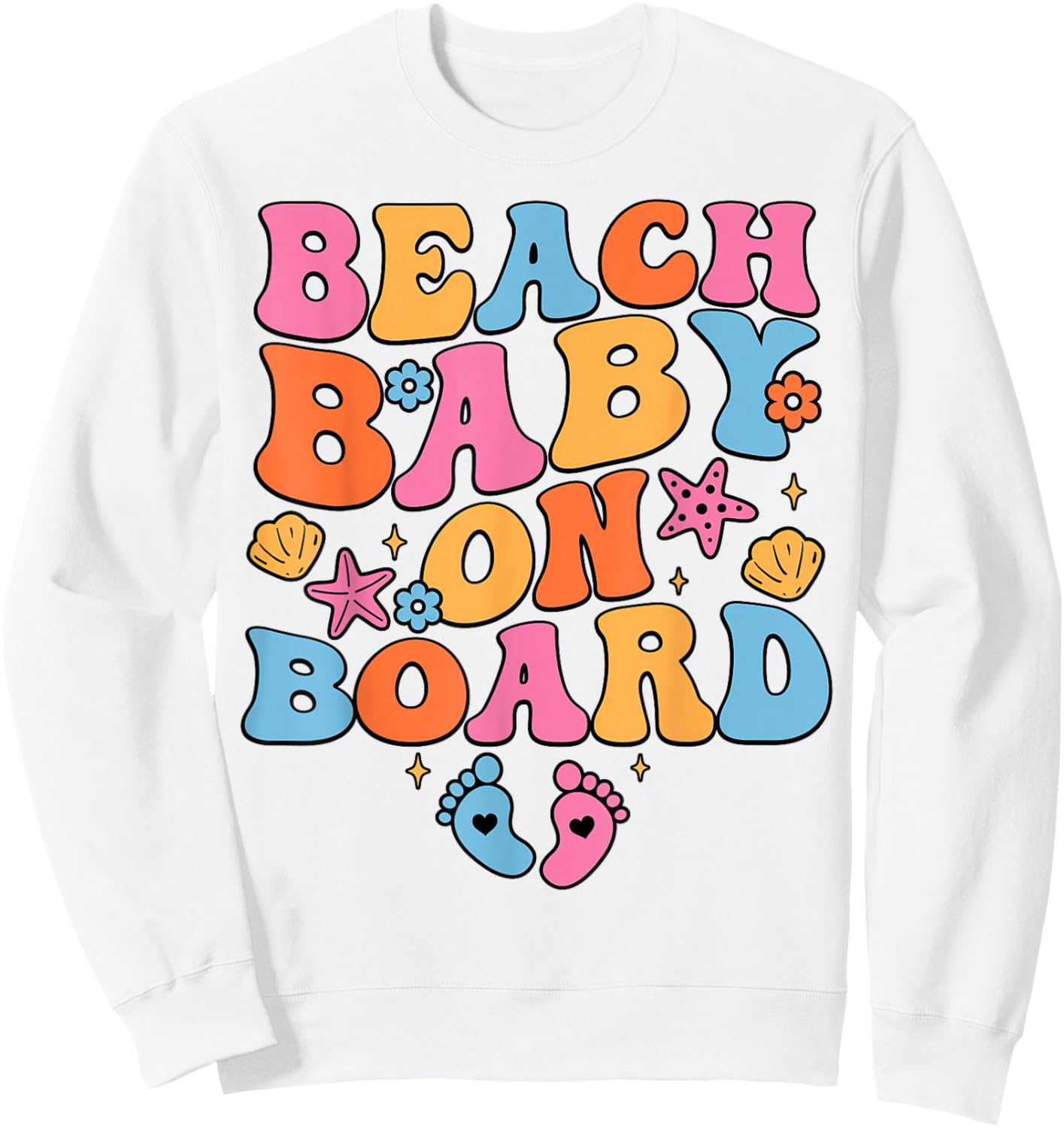 Beach Baby On Board Pregnancy Baby Announcement Cruise Trip Sweatshirt - Sweatshirt | White