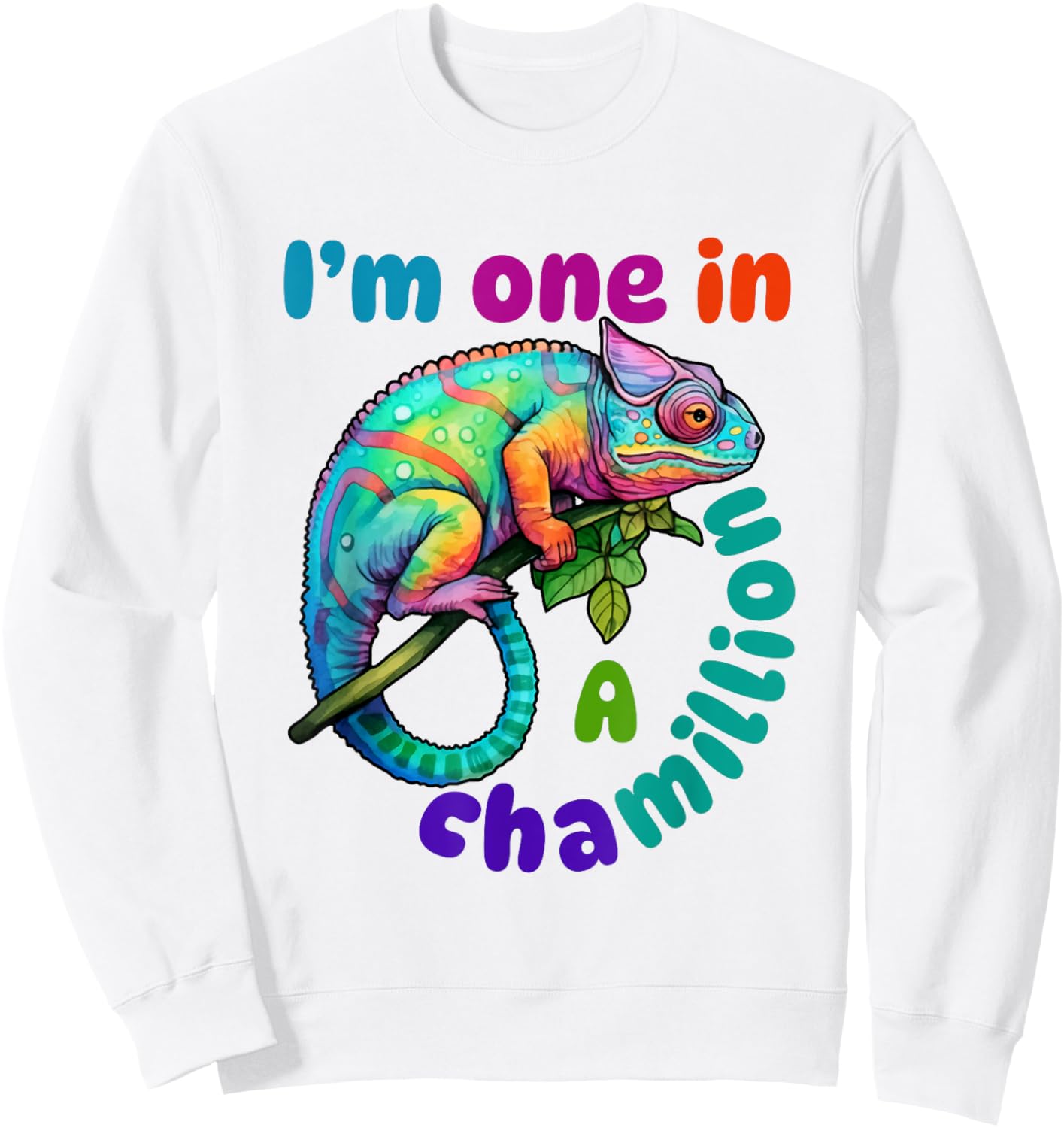 Chameleon Cute Lizard Saying Pun Kids Boys Toddlers Sweatshirt - Sweatshirt | White