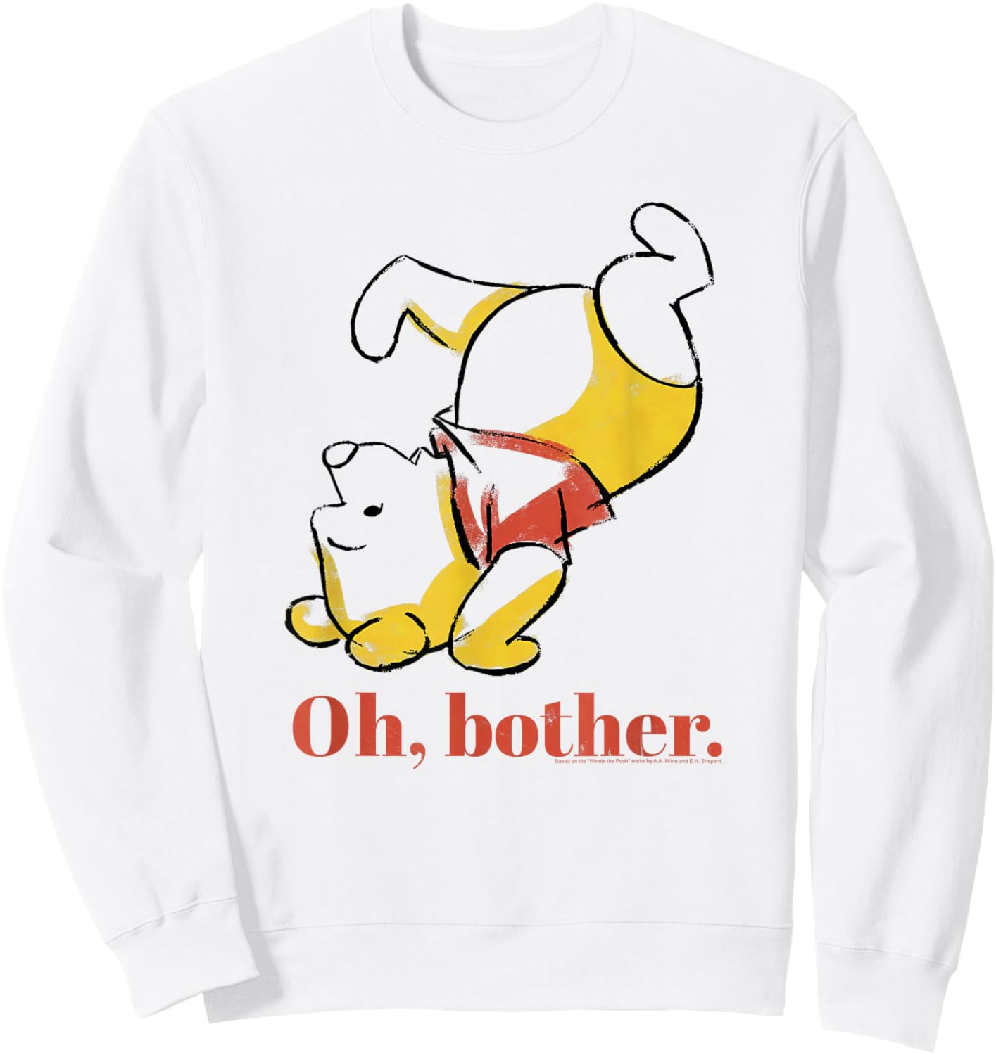 Disney Winnie The Pooh Oh Brother Handstand Art Logo Sweatshirt - Sweatshirt | White