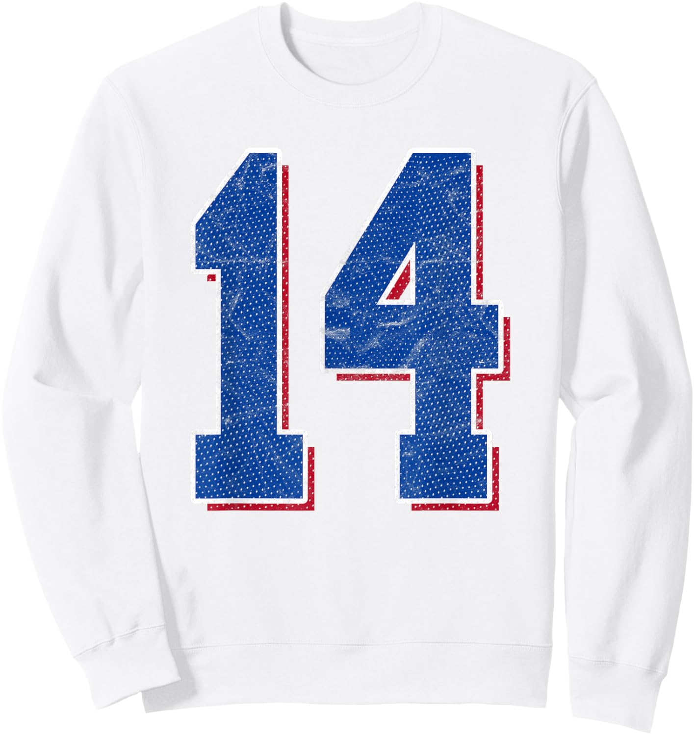Number 14 Numbered Uniform Sports Team Jersey 14th Birthday Sweatshirt - Sweatshirt | White