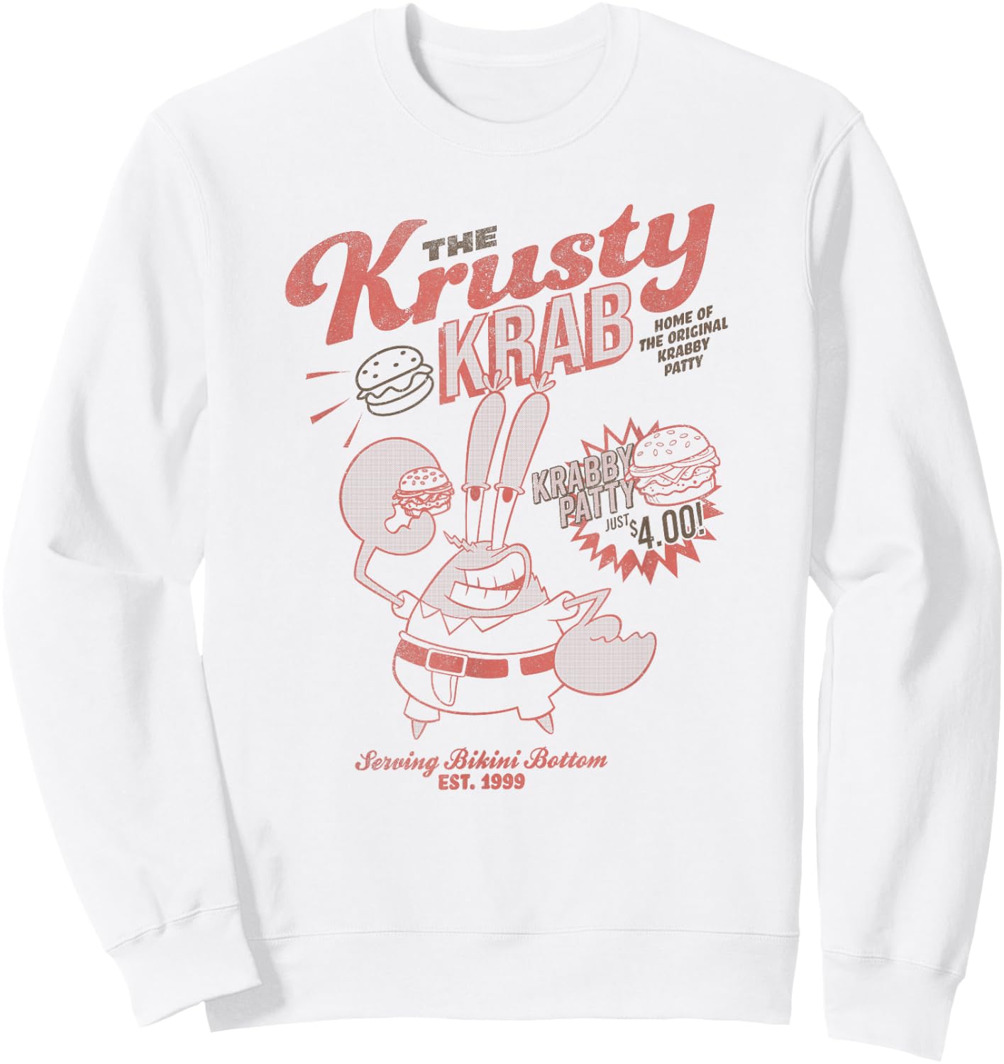 Spongebob Squarepants Mr. Krabs Krusty Krab Ad Sweatshirt - Sweatshirt | White