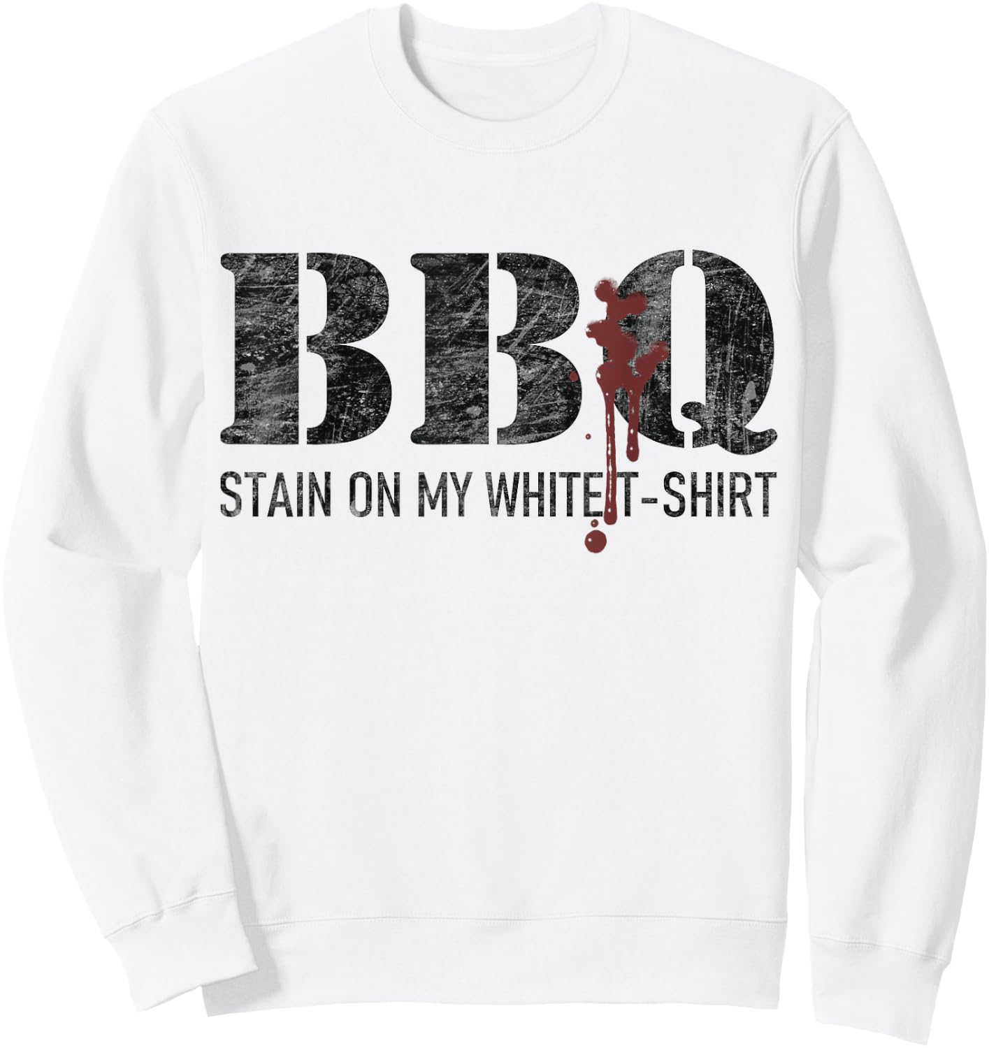 Barbecue stain on my white Sweatshirt - Sweatshirt | White