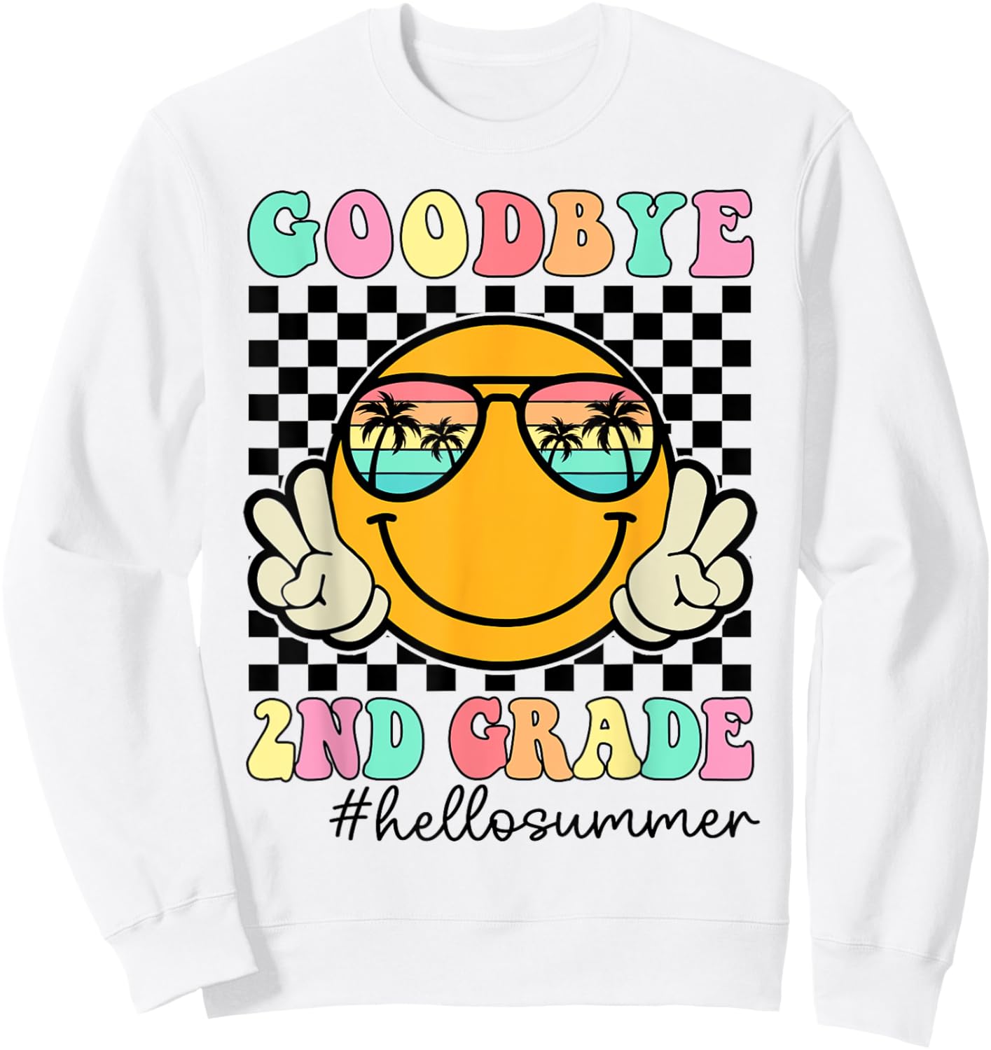 Goodbye 2nd Grade Graduation Class Of 2024 Hello Summer Men Women Girls Kids Sweatshirt - Sweatshirt | White