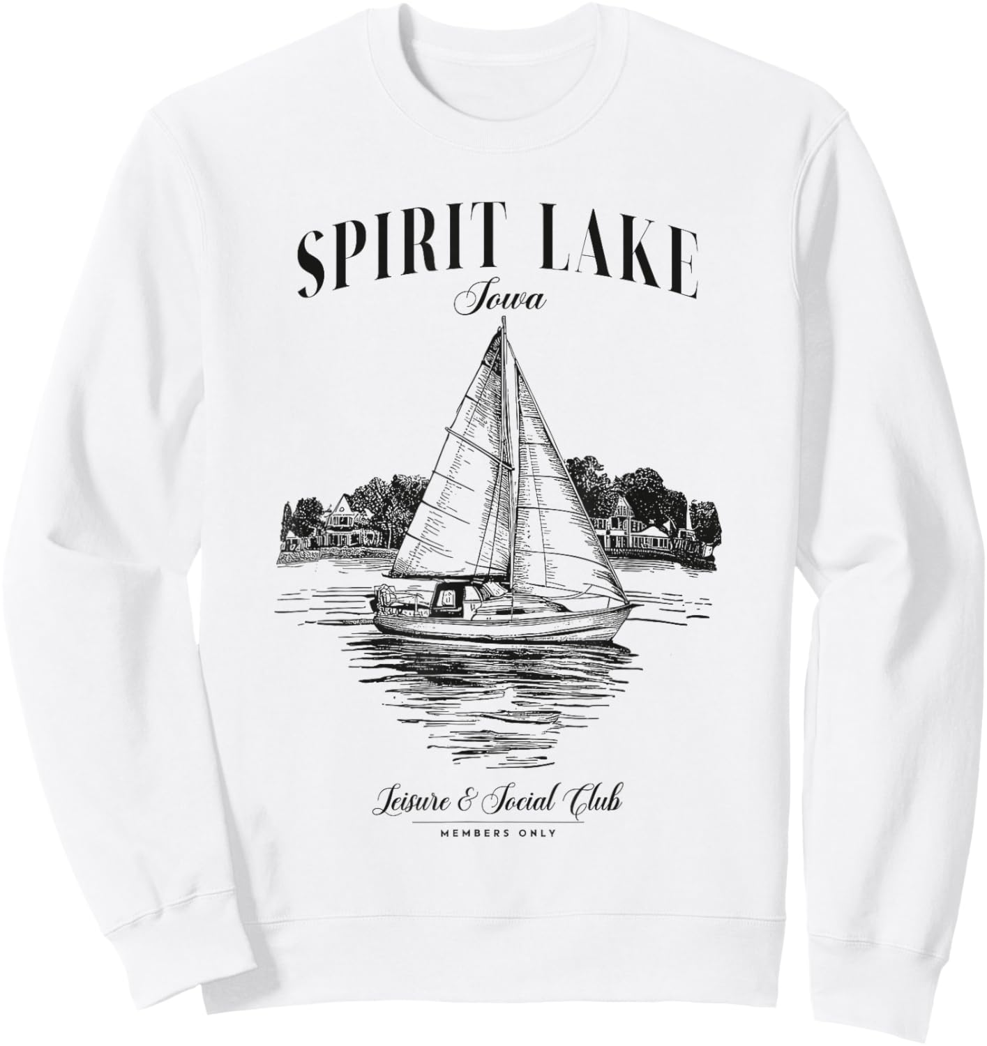 Spirit Lake Iowa Outdoors Vintage Sweatshirt - Sweatshirt | White