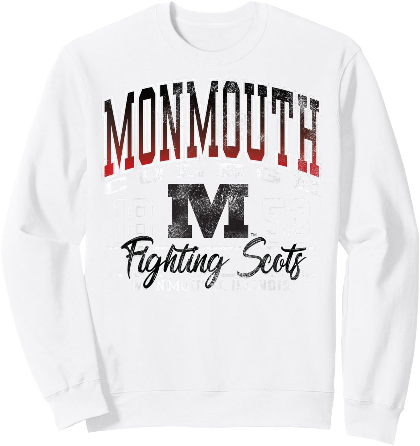 Monmouth College Fighting Scots Kicking It Red Sweatshirt - Sweatshirt | White