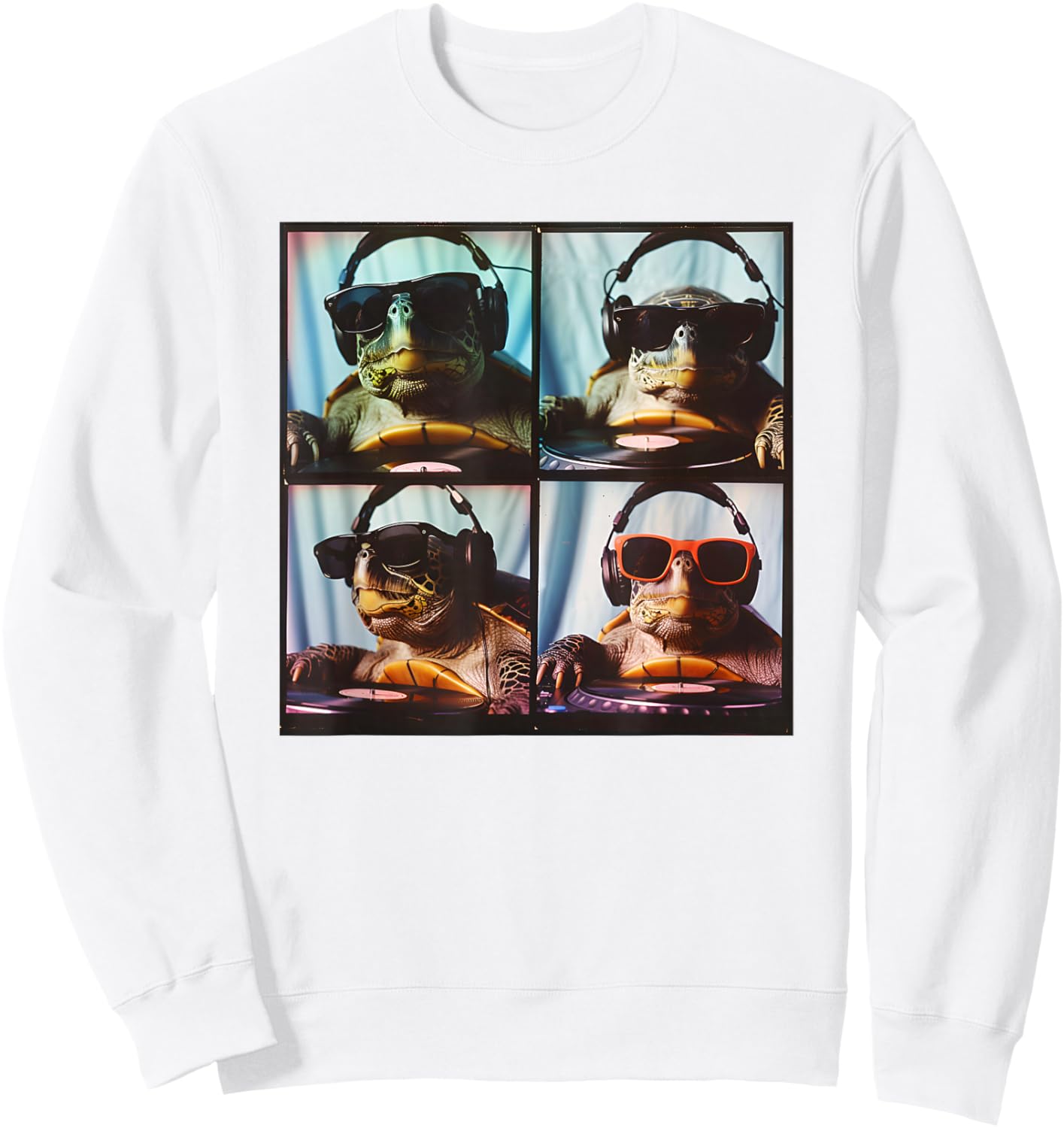 Funny Turtle Face Animal Photobooth Unique Pet Turtle Mom Sweatshirt - Sweatshirt | White
