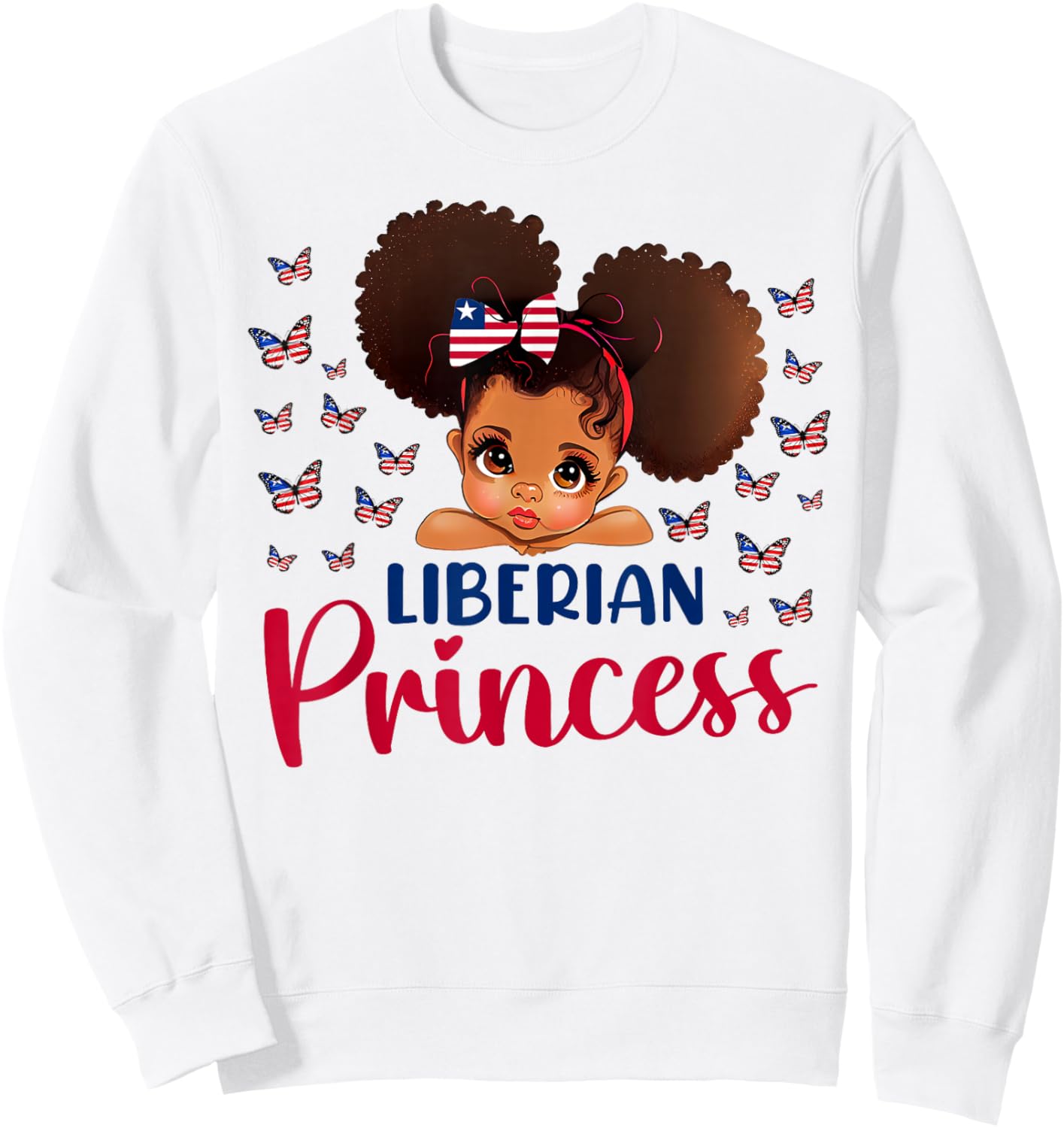 Liberian Princess Liberia for Black Girls Kids Sweatshirt - Sweatshirt | White