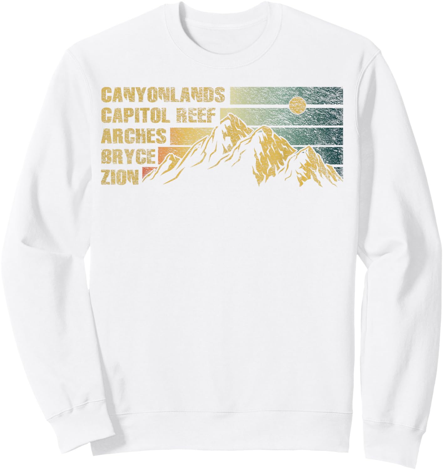 Vintage Utah Souvenir Big 5 Utah Mighty Five National Park Sweatshirt - Sweatshirt | White