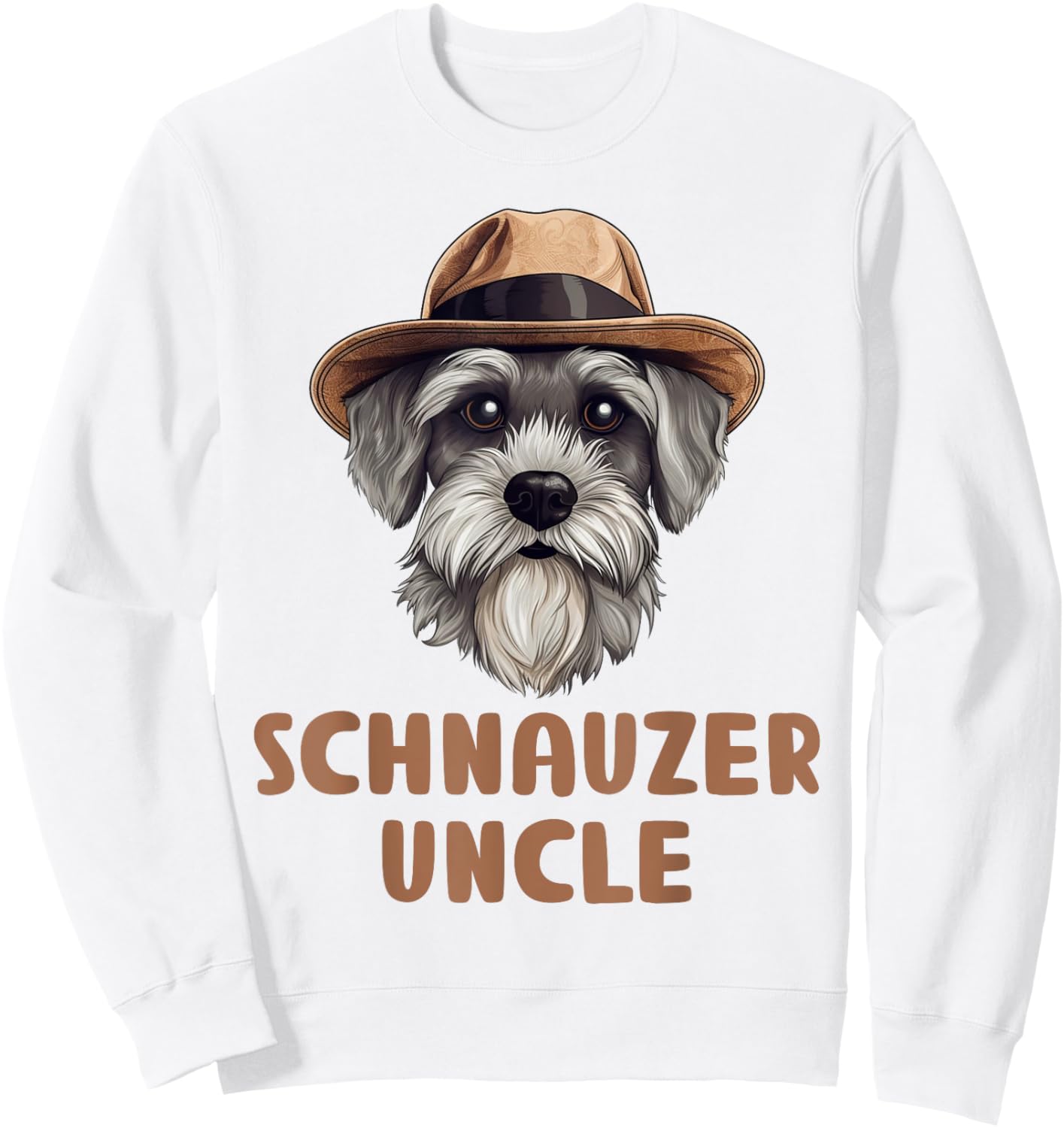 Cute Schnauzer Uncle Dog Lovers Gift Miniature Schnauzer Men Women Girls Kids Sweatshirt - Sweatshirt | White