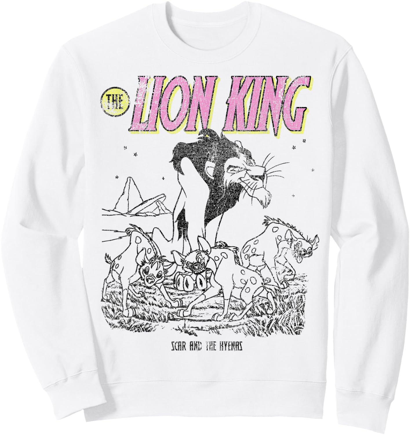 Disney The Lion King Scar And The Hyenas Outline Sweatshirt - Sweatshirt | White