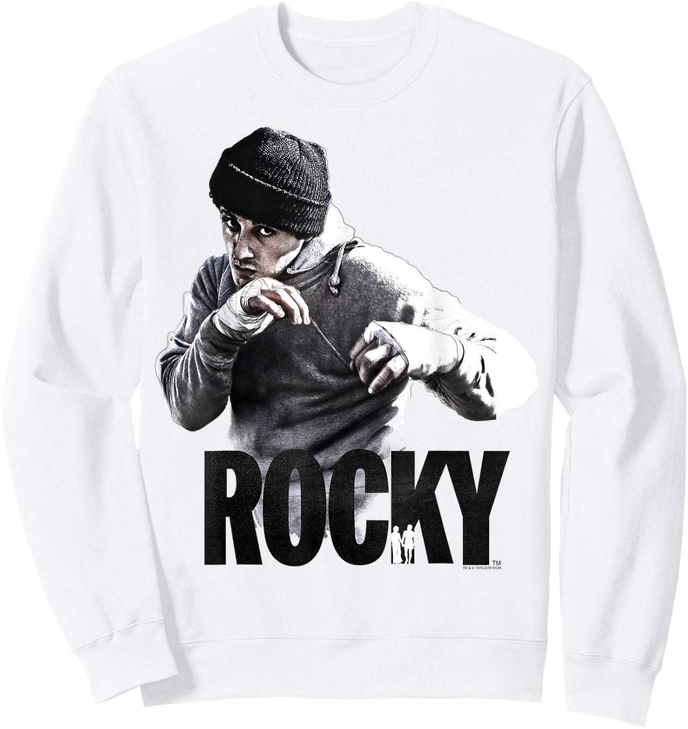 Rocky Shadow Boxing Portrait Logo Sweatshirt - Sweatshirt | White
