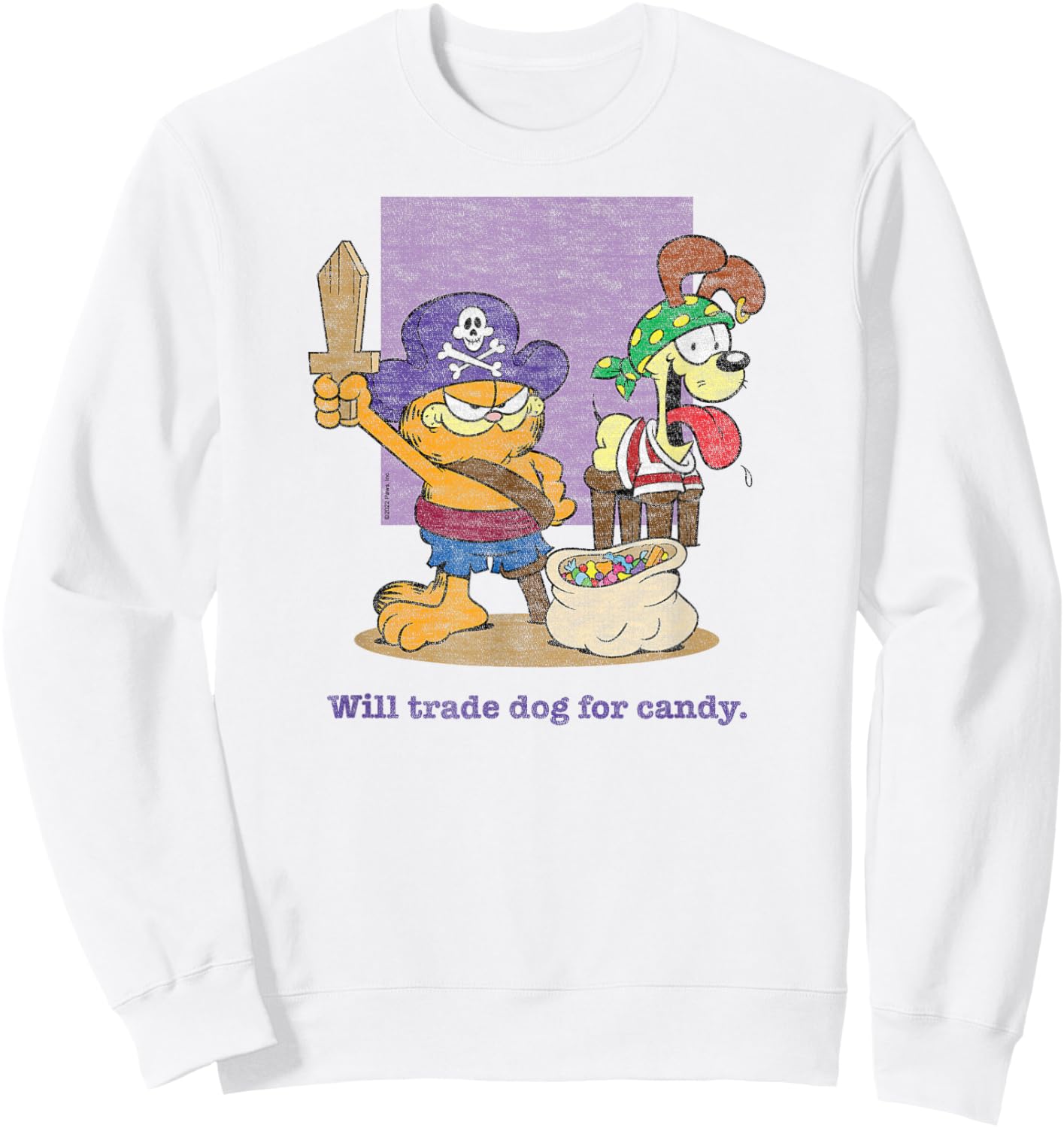 Garfield - Halloween Will Trade Dog For Candy Sweatshirt - Sweatshirt | White