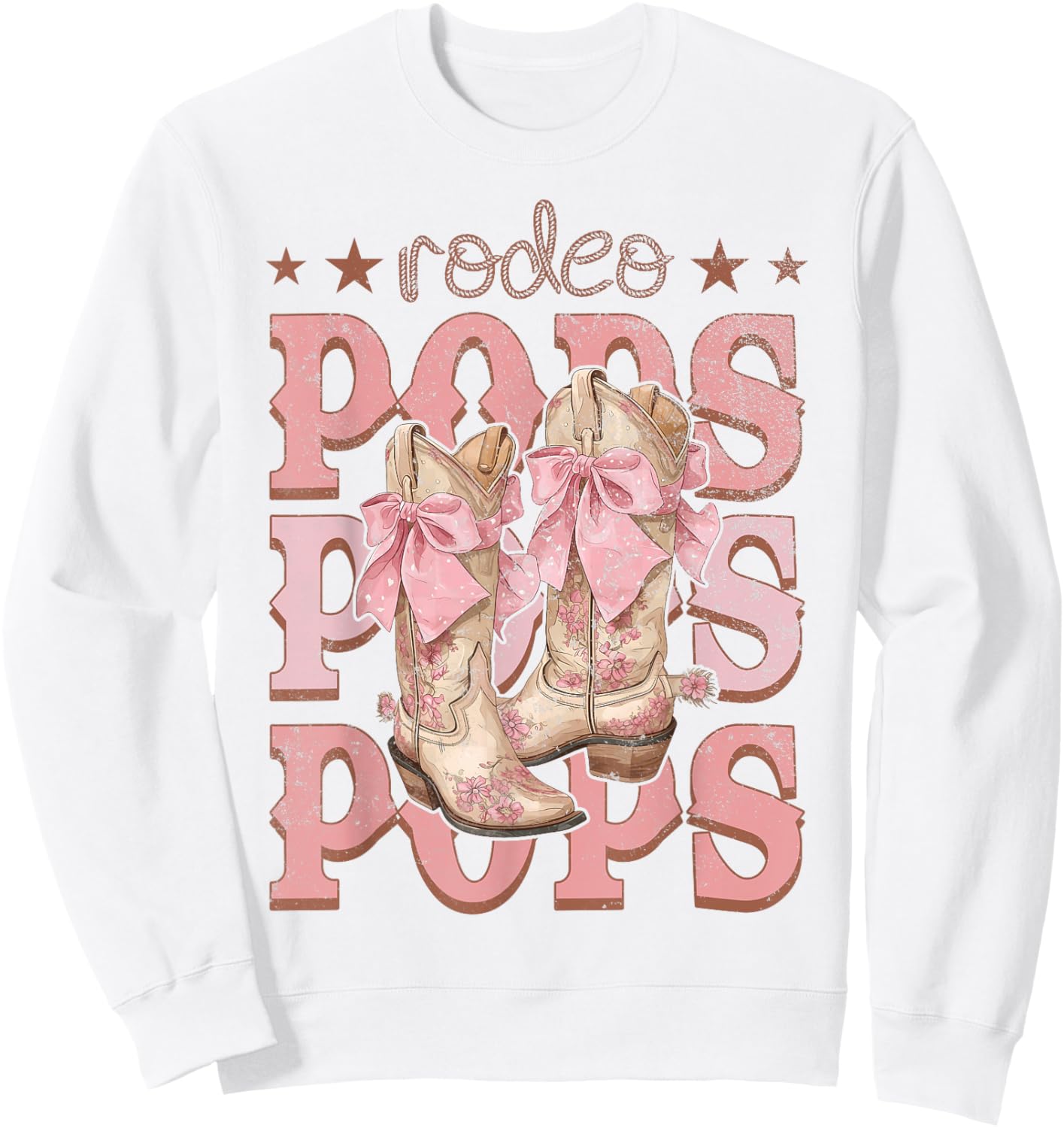 Rodeo Pops Pink Boots Coquette Cow-Girl Birthday Party Sweatshirt - Sweatshirt | White