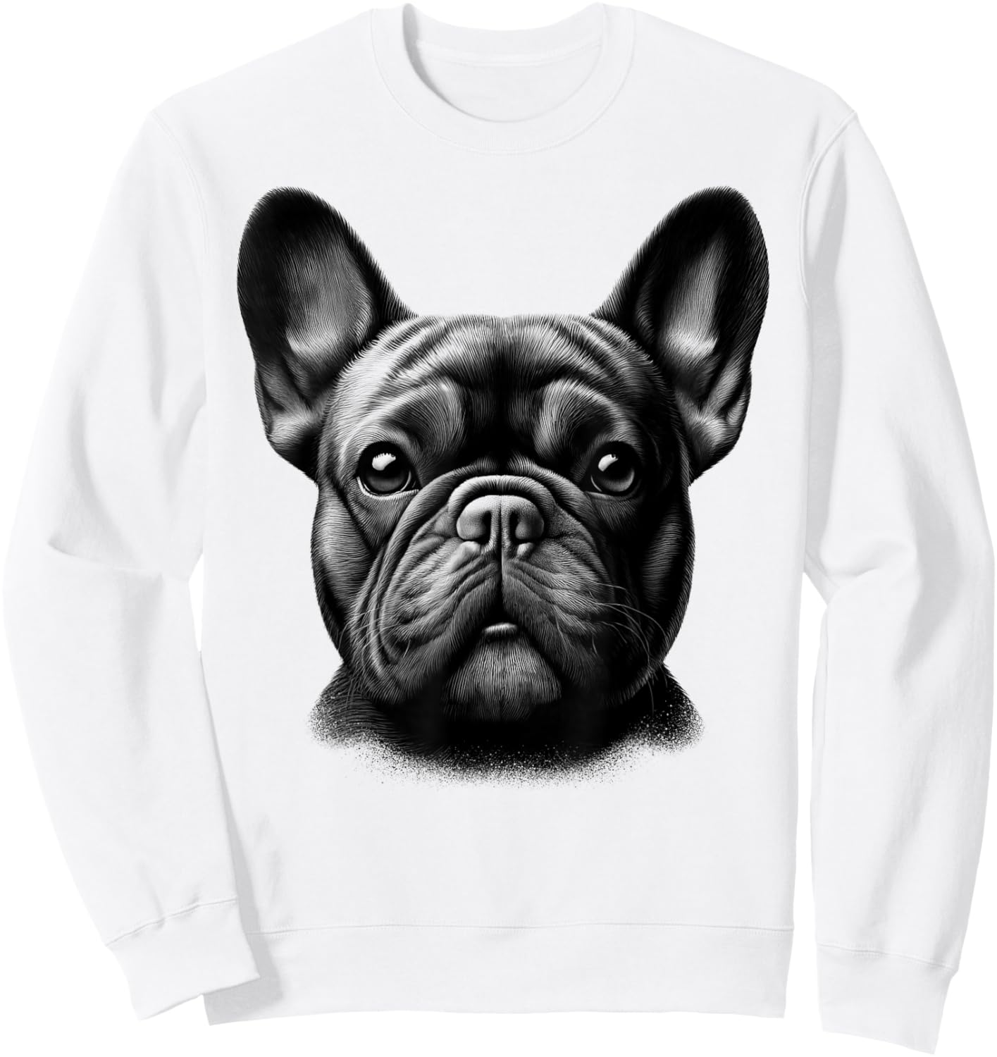 Head Portrait of a Cute French Bulldog Sweatshirt - Sweatshirt | White