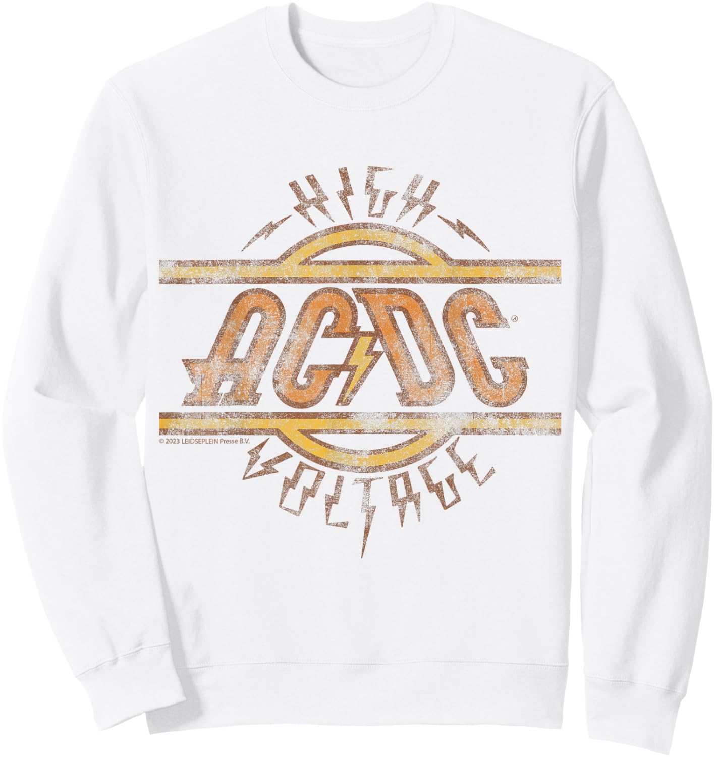 Offizielles AC/DC High Voltage Logo Weiß Sweatshirt - Sweatshirt | White