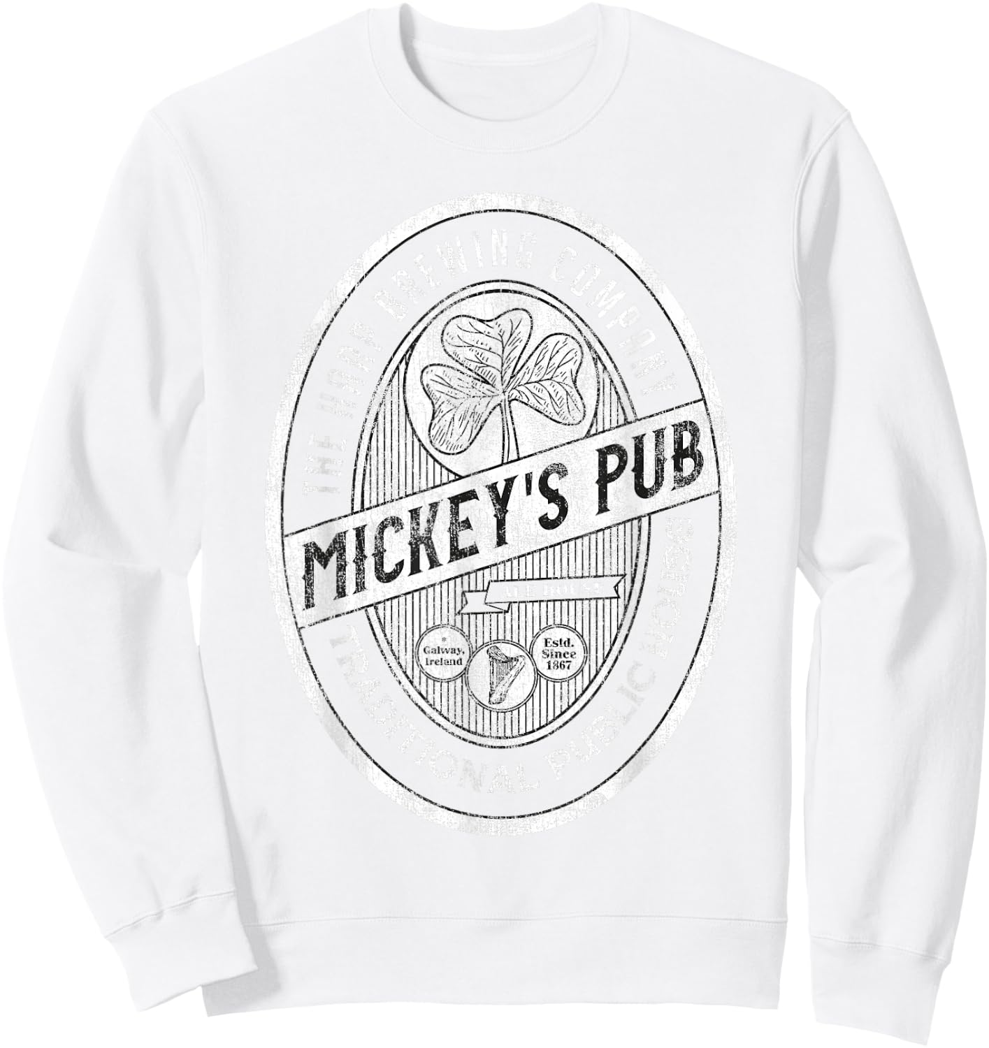 Mickey's Pub Galway, Ireland - Eire Gift - Irish Heritage Sweatshirt - Sweatshirt | White