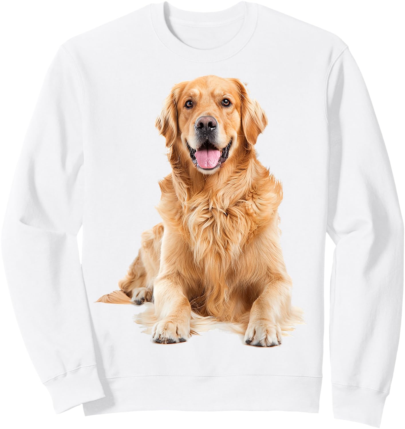 Golden Retriever Dog Graphic Pet Artwork Golden Retriever Men Women Kids Sweatshirt - Sweatshirt | White