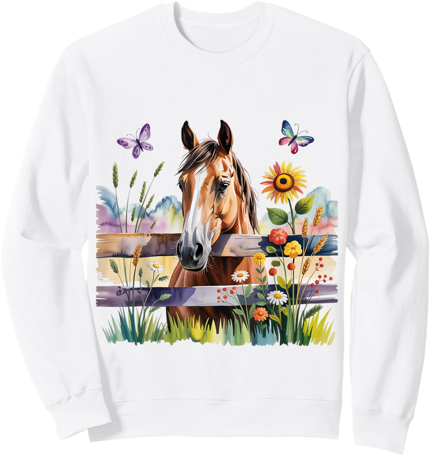 Süßes Pferde Motiv für Mädchen Stall und Reiten Sweatshirt - Sweatshirt | White