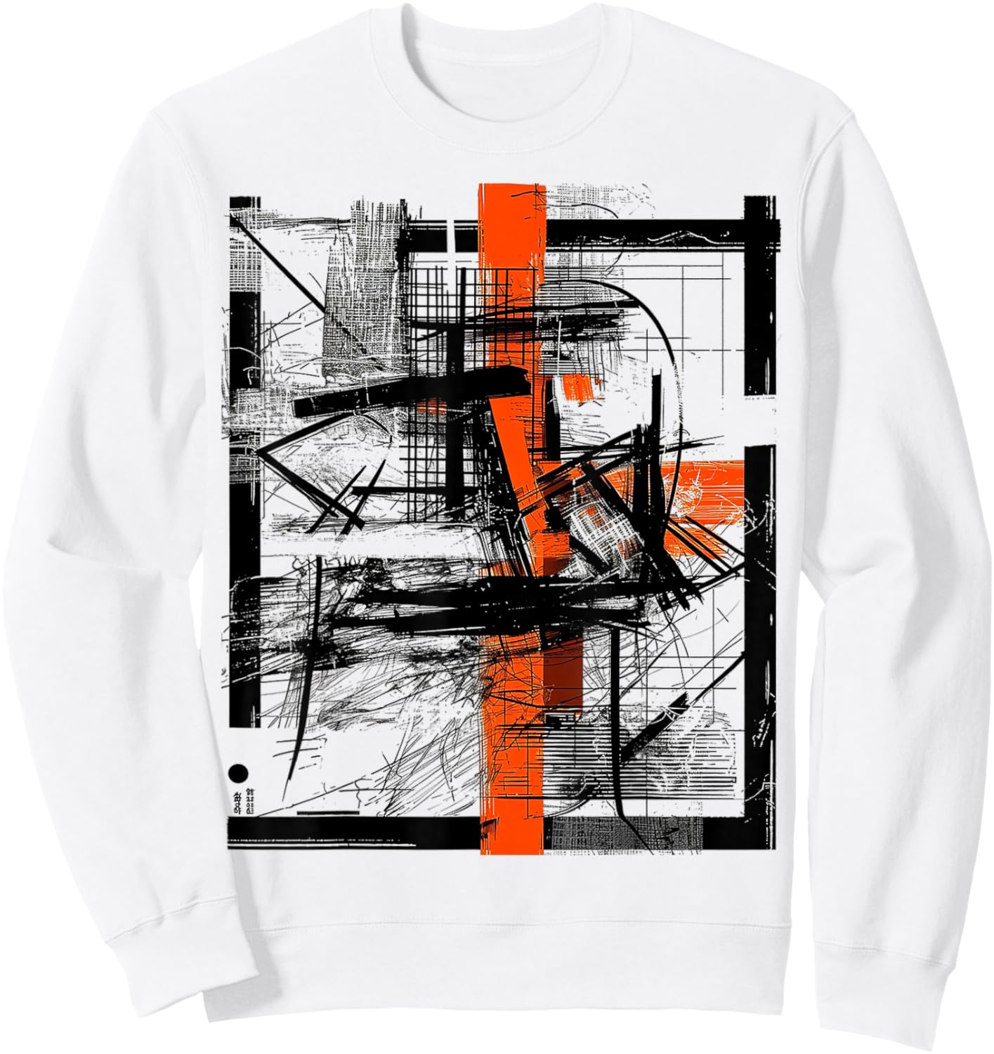 Art Drawing Abstract Geometric Graphic Art Sweatshirt - Sweatshirt | White