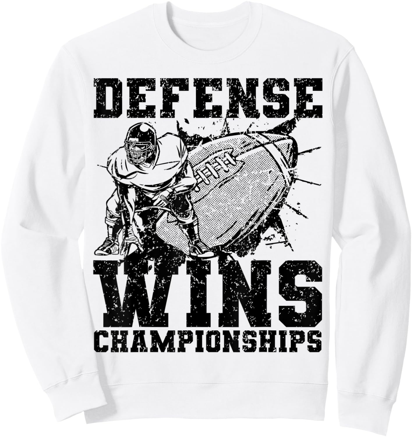 Defense wins Championships | Football Defence Lineman bright Sweatshirt - Sweatshirt | White