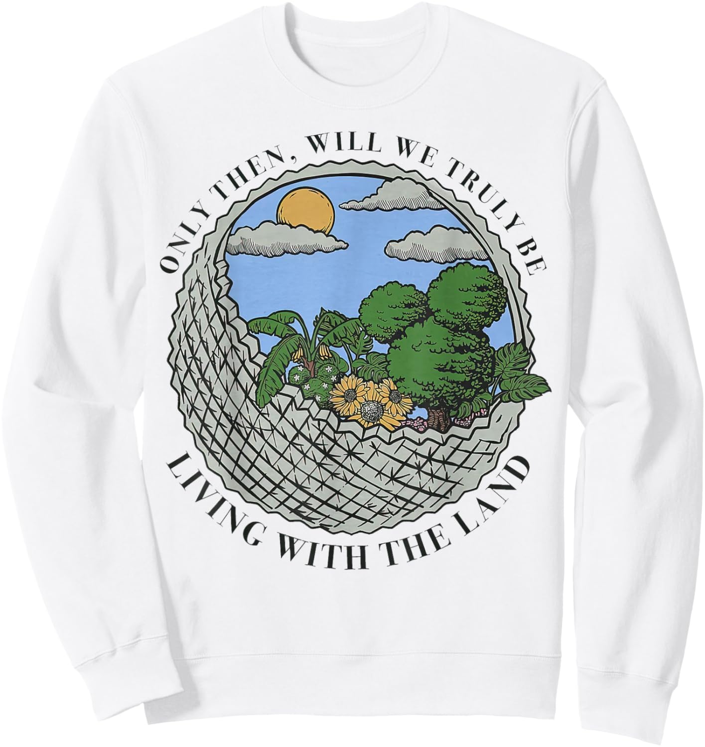 Living with The Land Sweatshirt - Sweatshirt | White
