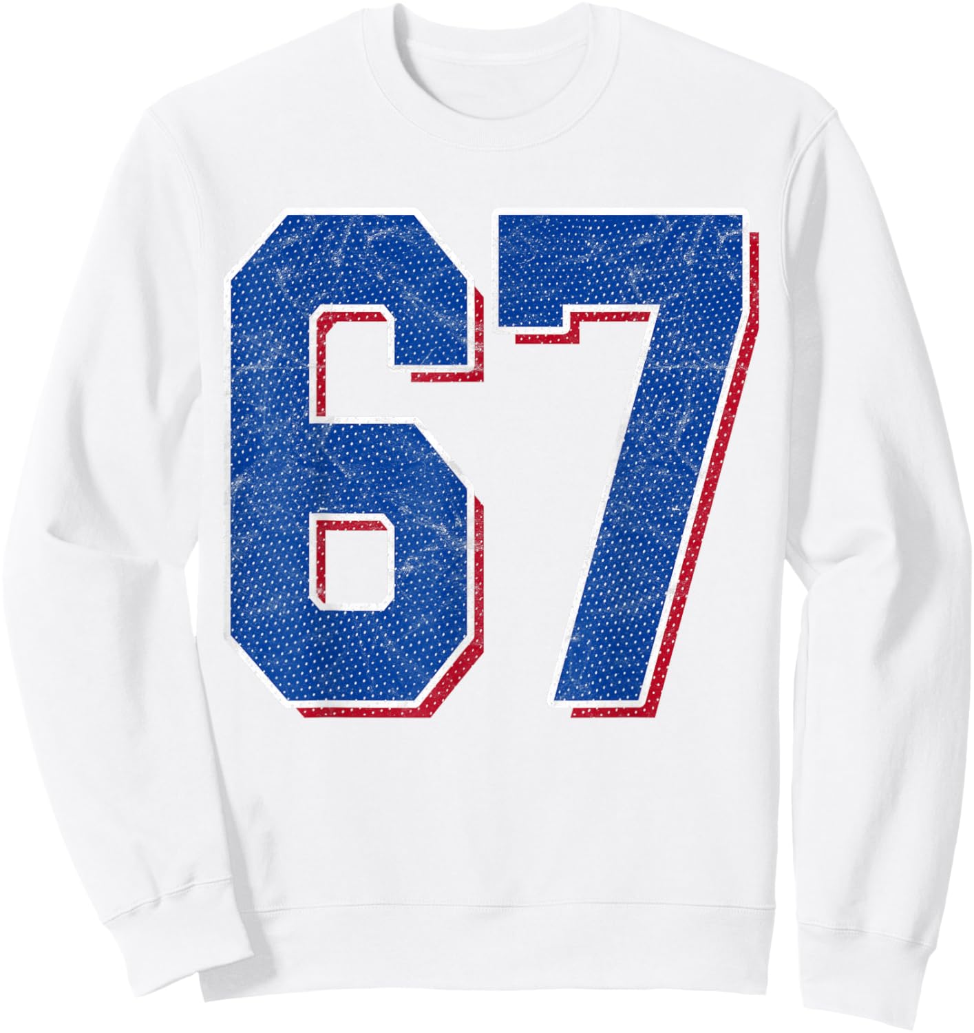 Number 67 Numbered Uniform Sports Team Jersey 67th Birthday Sweatshirt - Sweatshirt | White