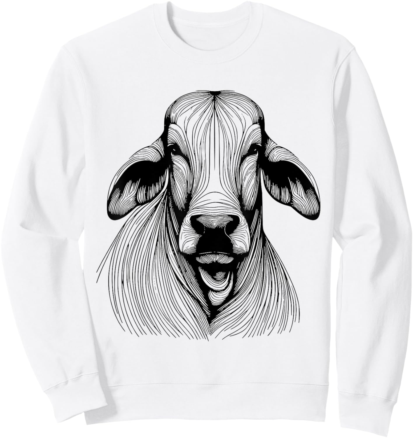 Fingerprint Cow Farmer Breeder - Brahman Cattle Sweatshirt - Sweatshirt | White