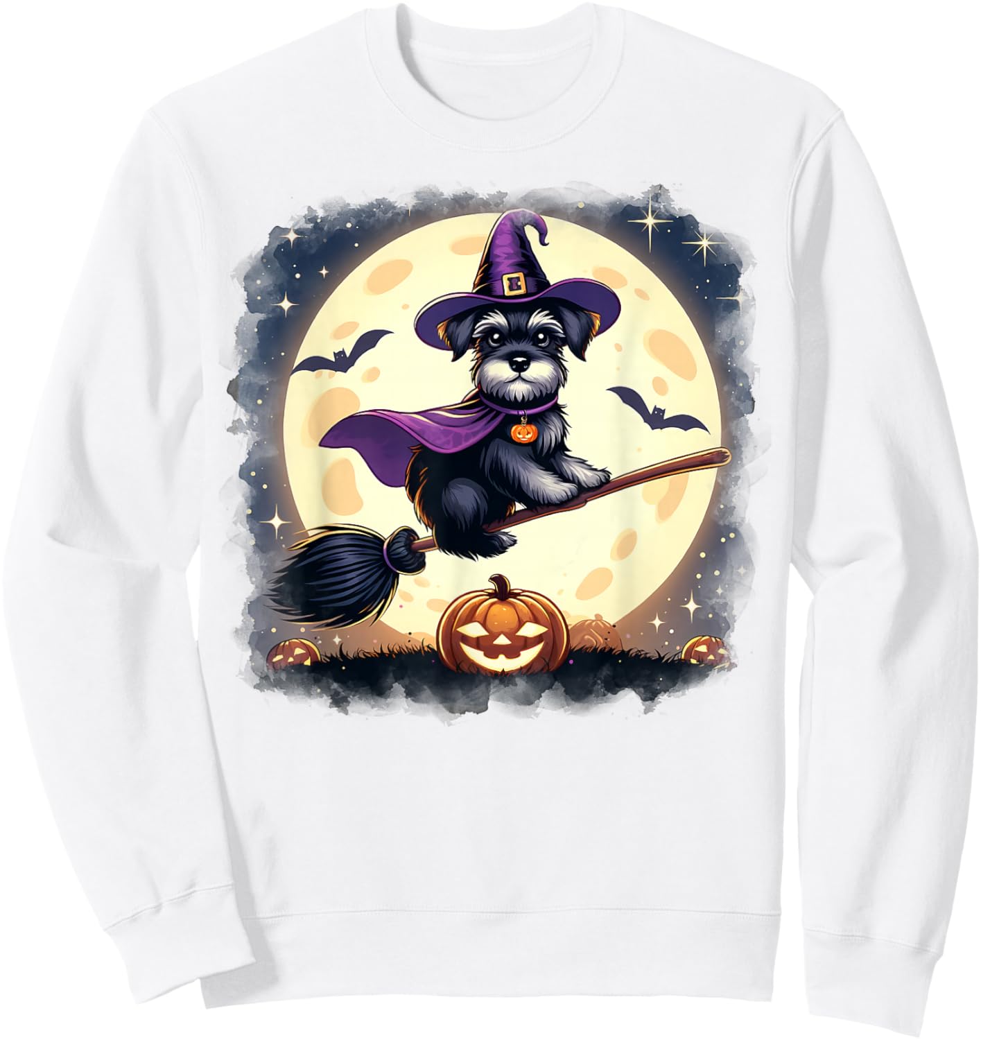 Miniature Schnauzer Halloween Costume Dog Lover Women Girls Sweatshirt - Sweatshirt | White
