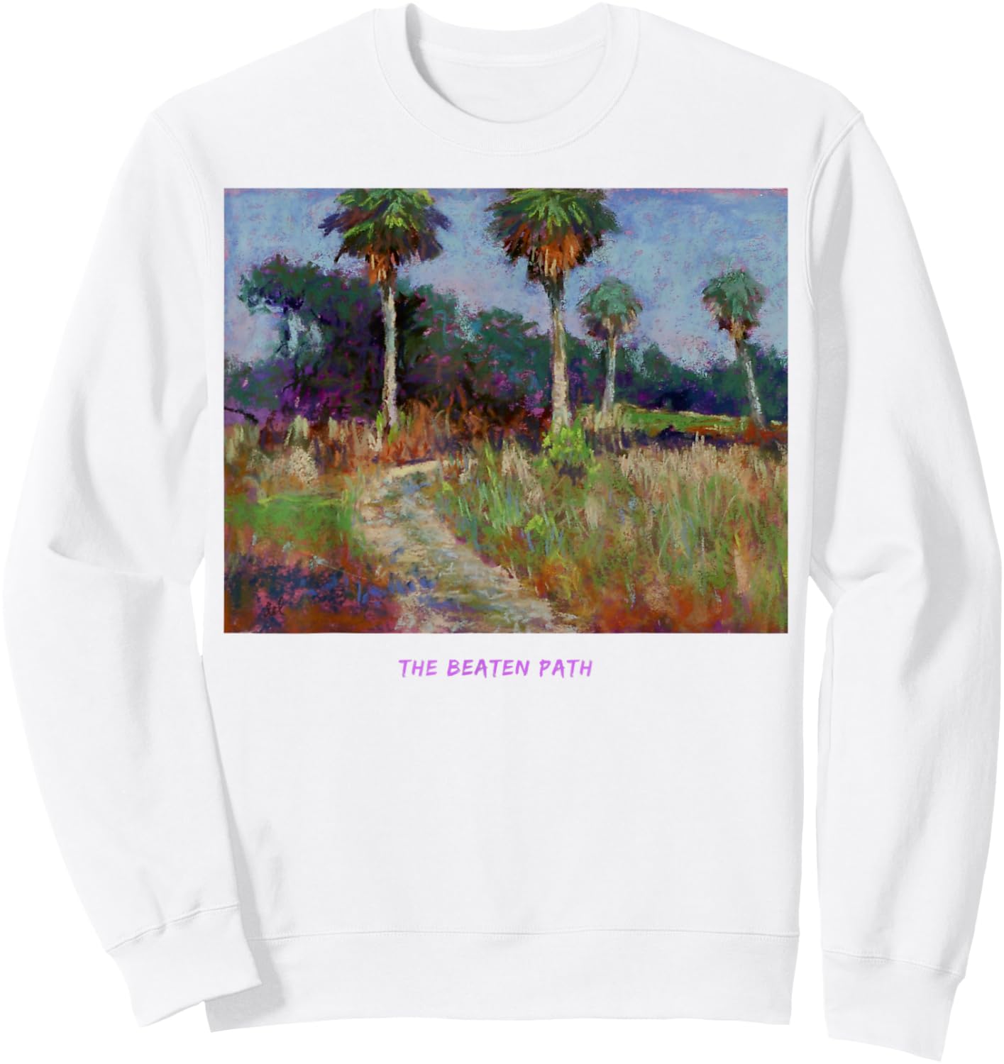 tropical arty- The Beaten Path Sweatshirt - Sweatshirt | White