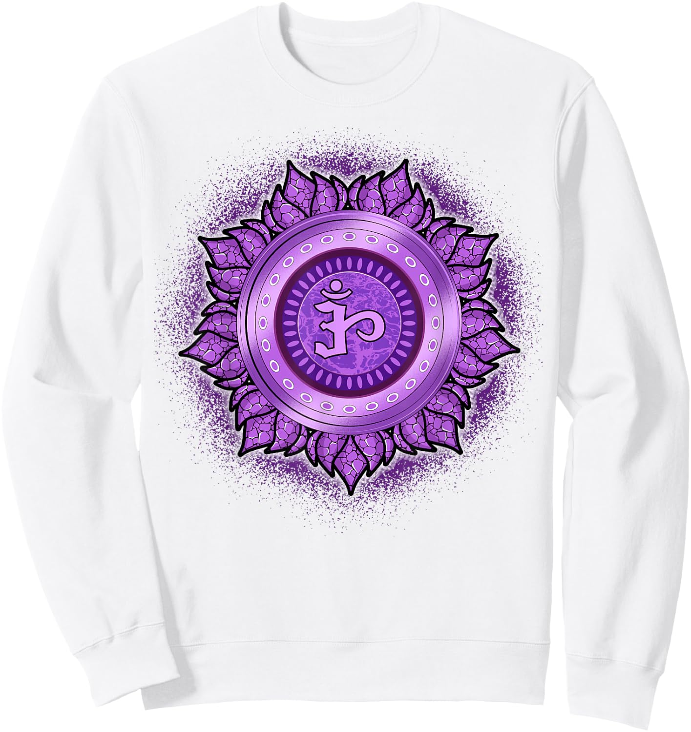 Meditation T Shirt Mindfulness Shirt Crown Chakras Shirt Sweatshirt - Sweatshirt | White