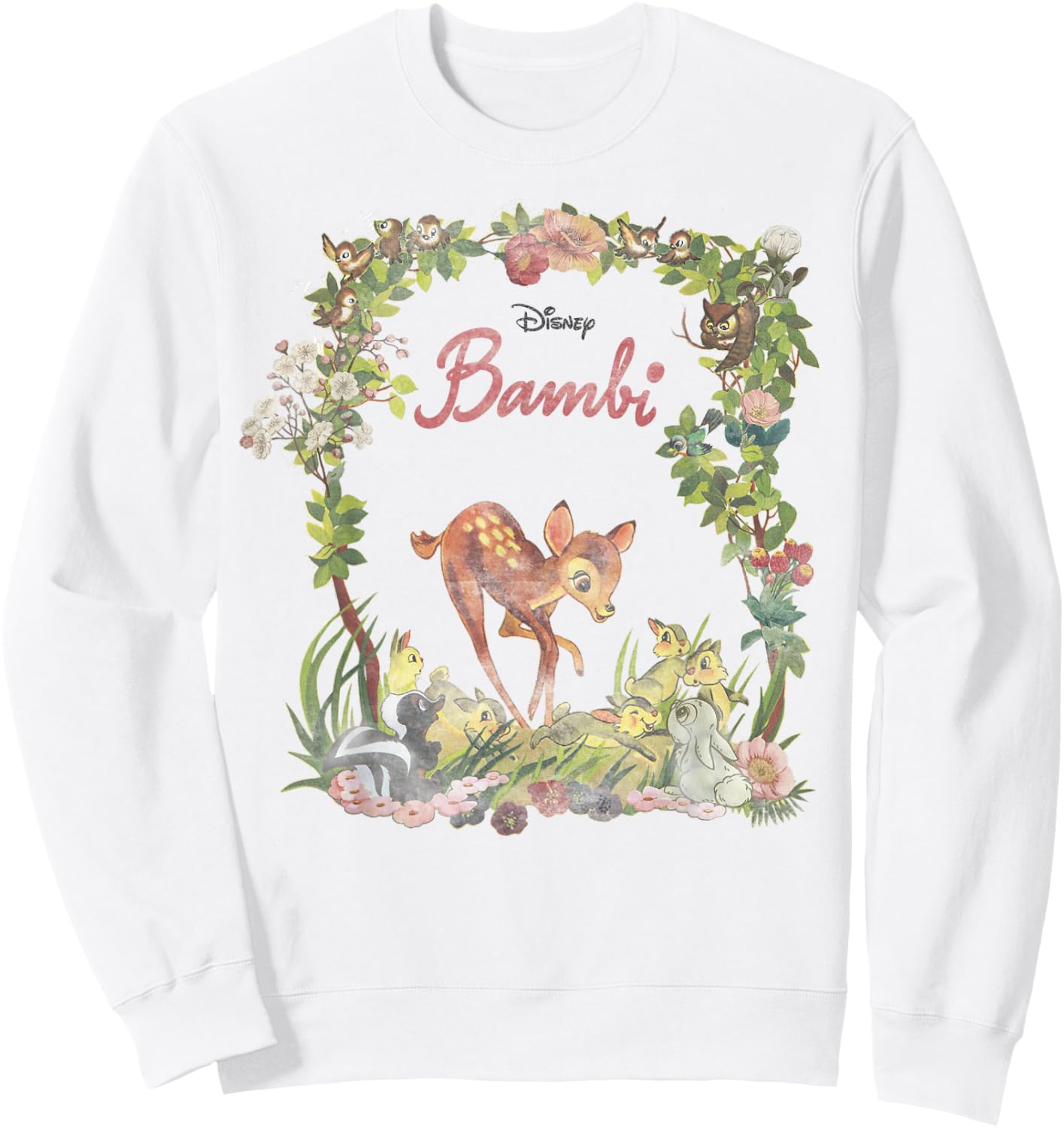 Disney Bambi Floral Portrait Sweatshirt - Sweatshirt | White