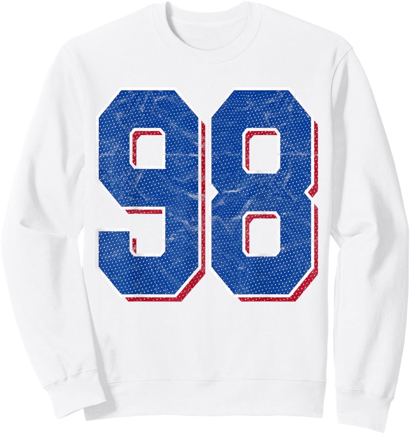 Number 98 Numbered Uniform Sports Team Jersey 98th Birthday Sweatshirt - Sweatshirt | White