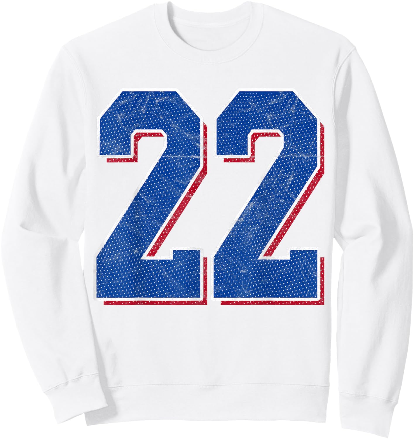 Number 22 Numbered Uniform Sports Team Jersey 22nd Birthday Sweatshirt - Sweatshirt | White