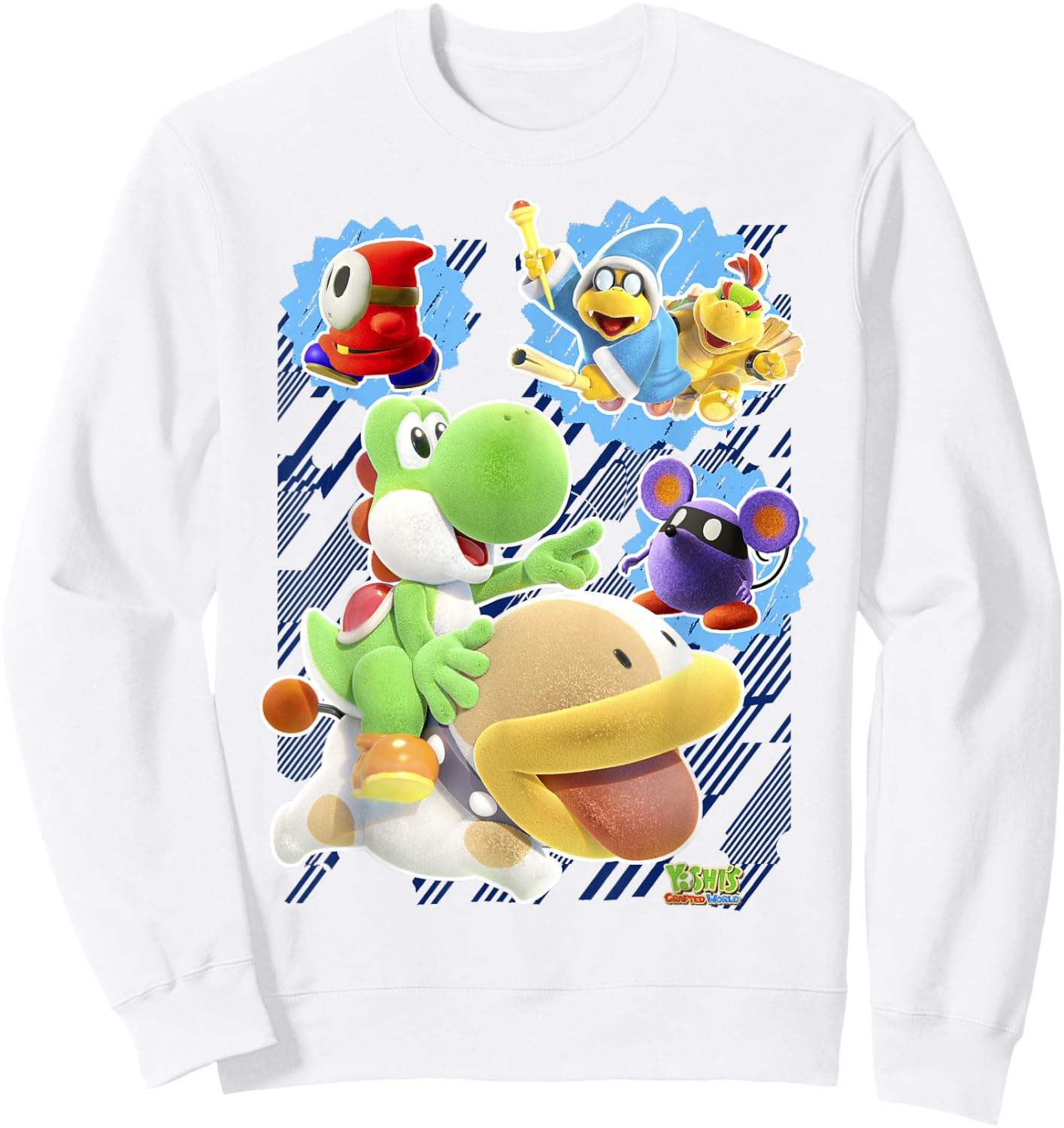 Yoshi's Crafted World Group Shot Poster Graphic Sweatshirt - Sweatshirt | White