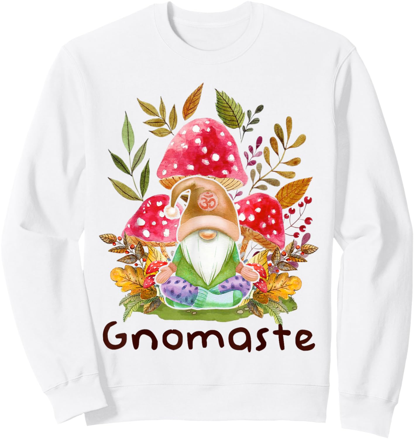 Cute Gnomaste Yoga Gnome Namaste Meditation Zen Sweatshirt - Sweatshirt | White
